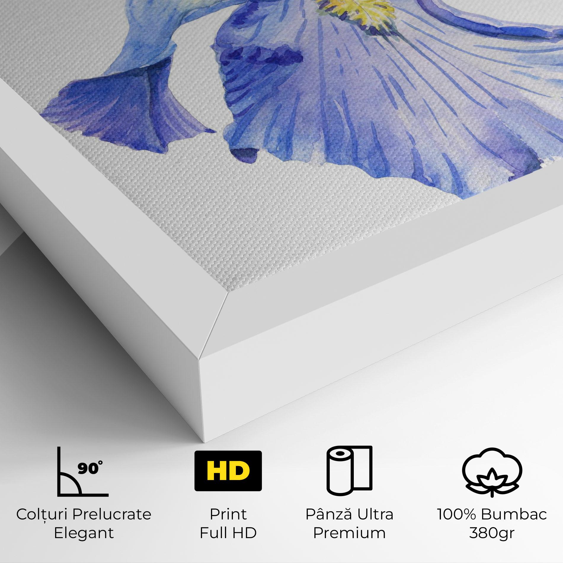 Tablou Canvas Purple Iris On White mockup 4