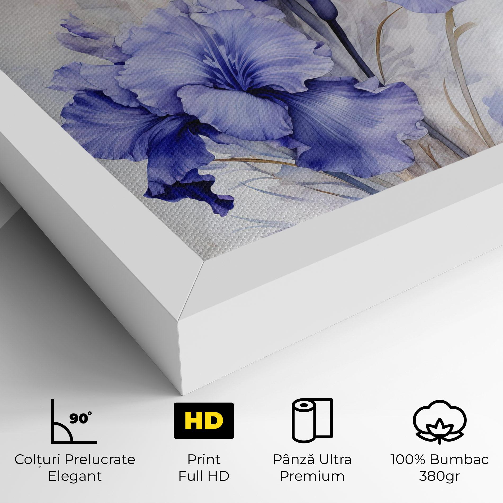 Tablou Canvas Purple Iris Painting mockup 4