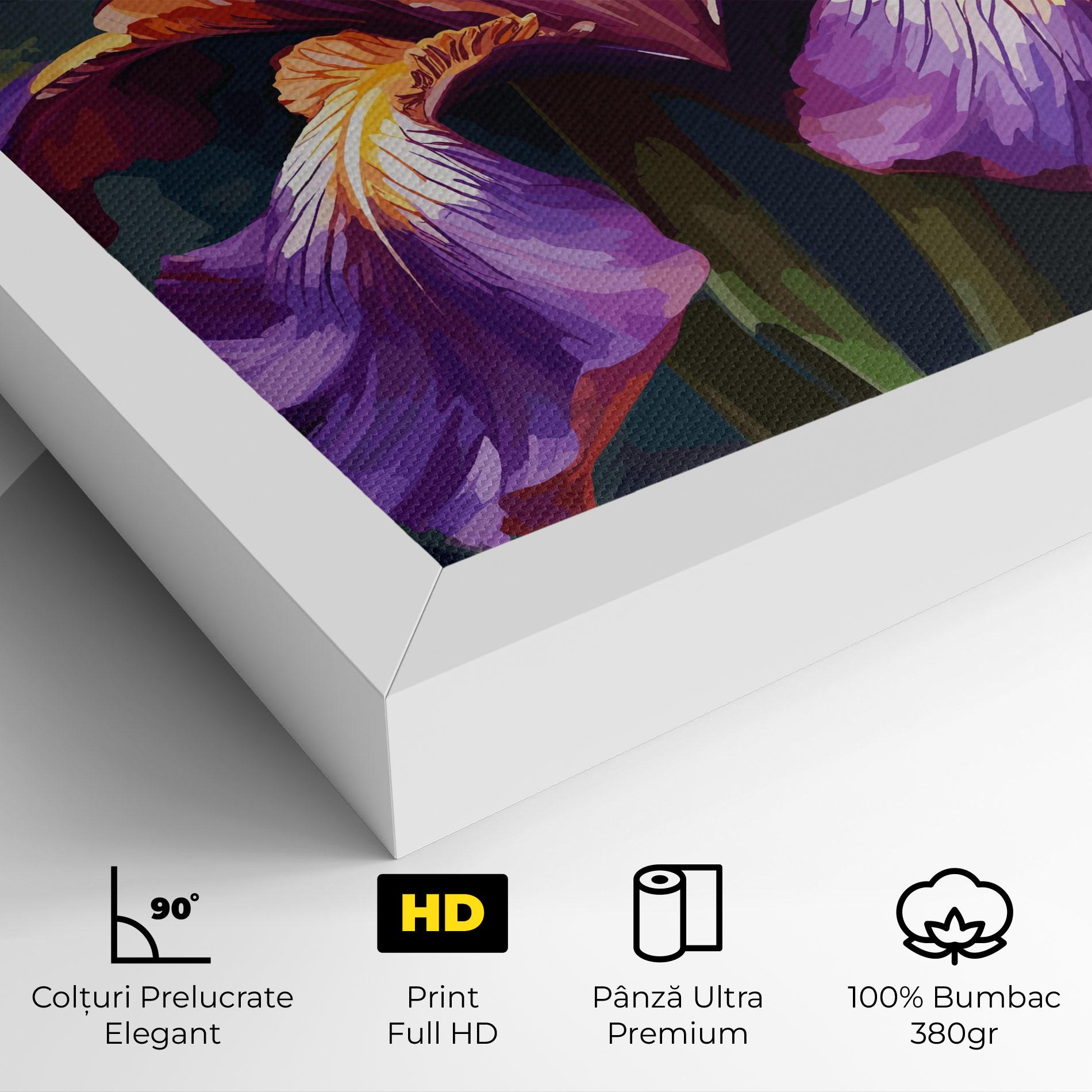 Tablou Canvas Purple Orange Iris Art mockup 4