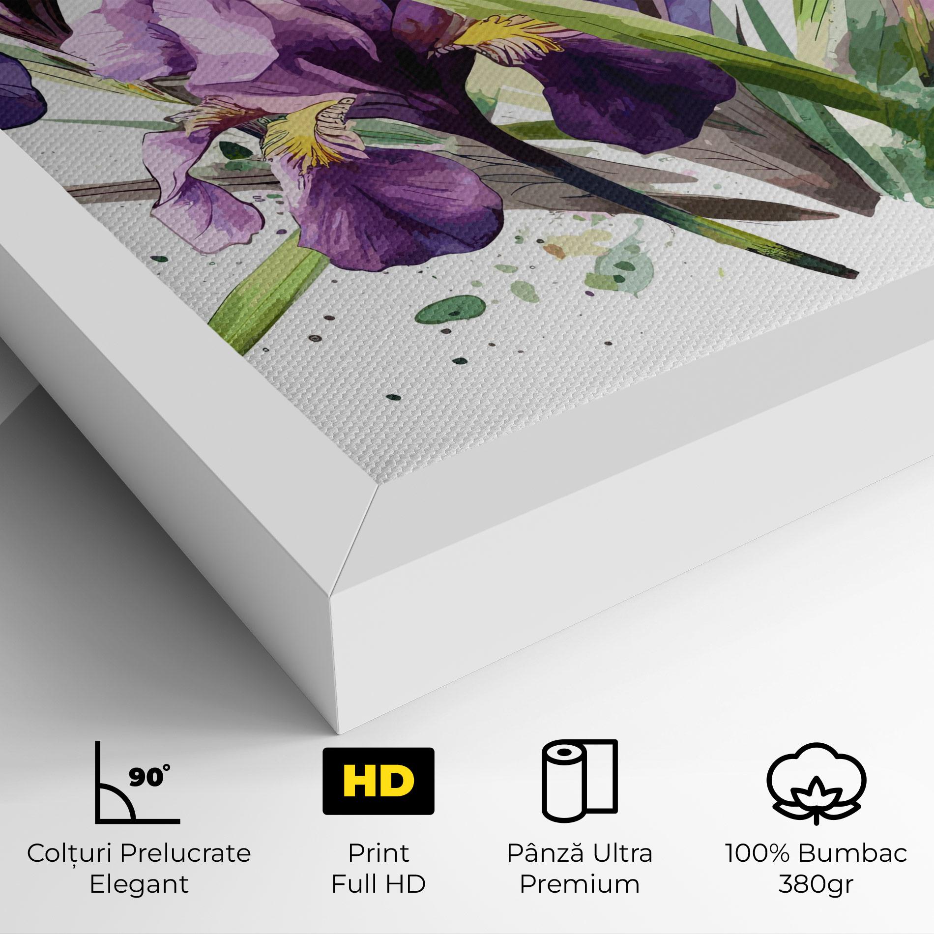Tablou Canvas Watercolor Purple Iris mockup 4