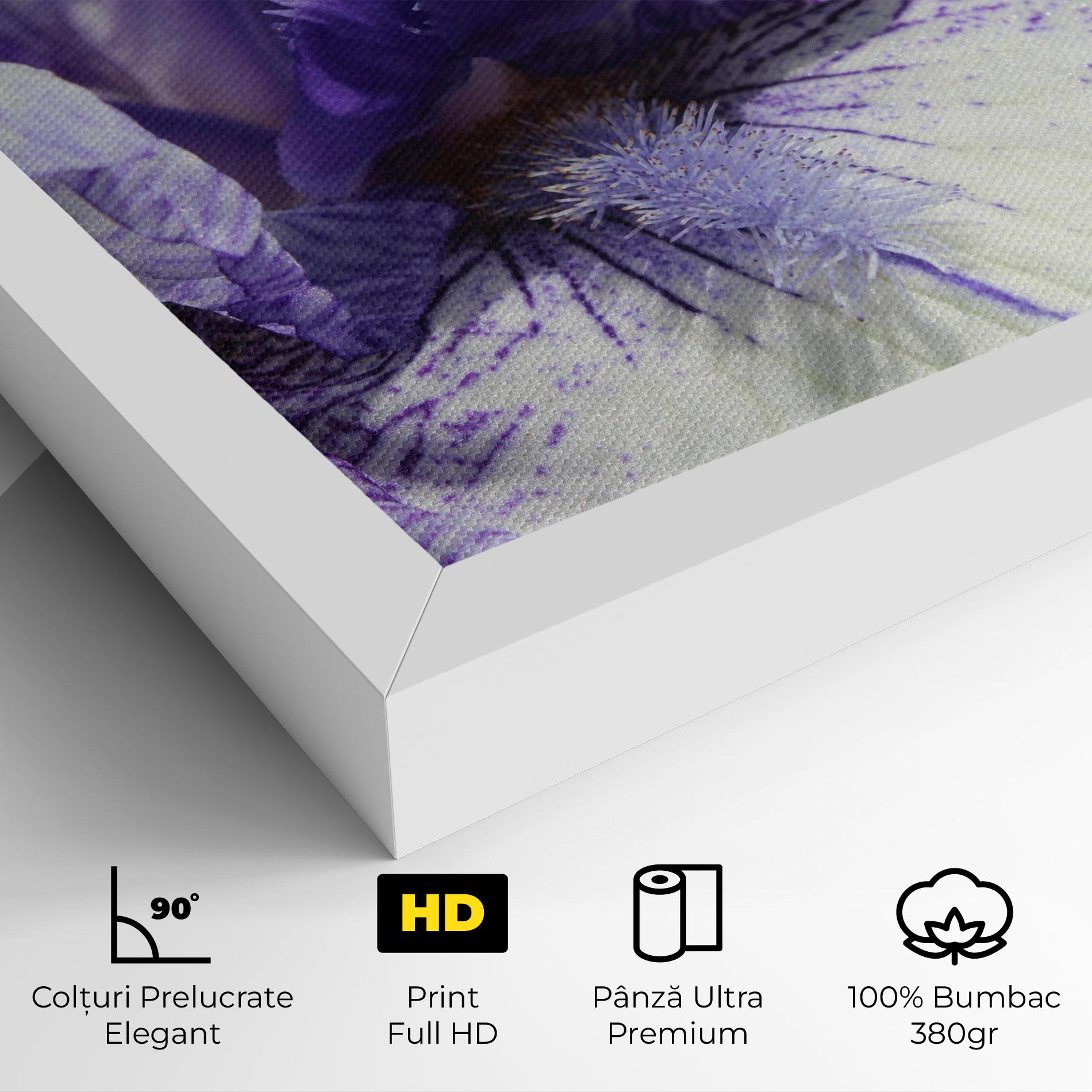 Tablou Canvas White Purple Iris mockup 4
