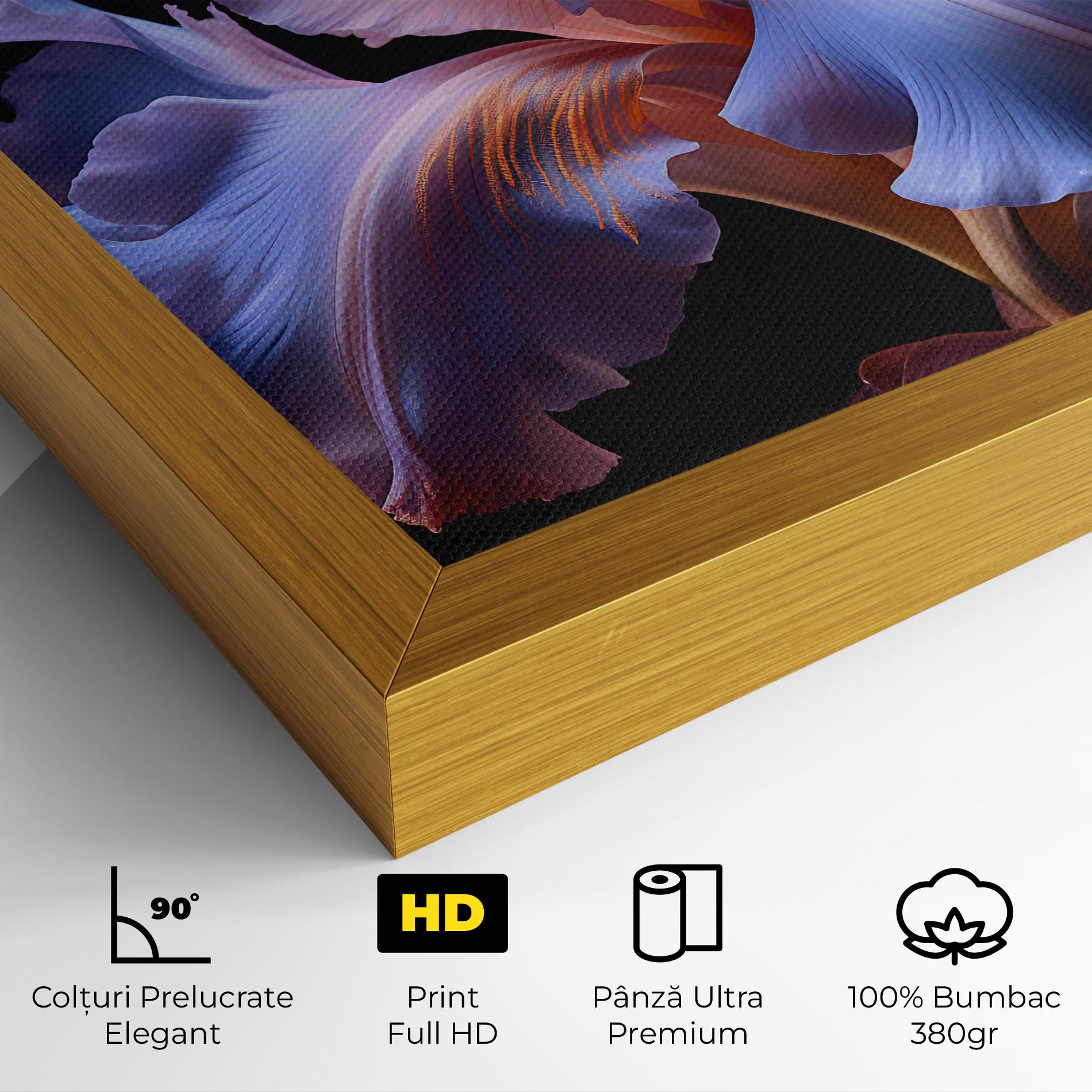 Tablou Canvas Elegant Iris On Black mockup 4