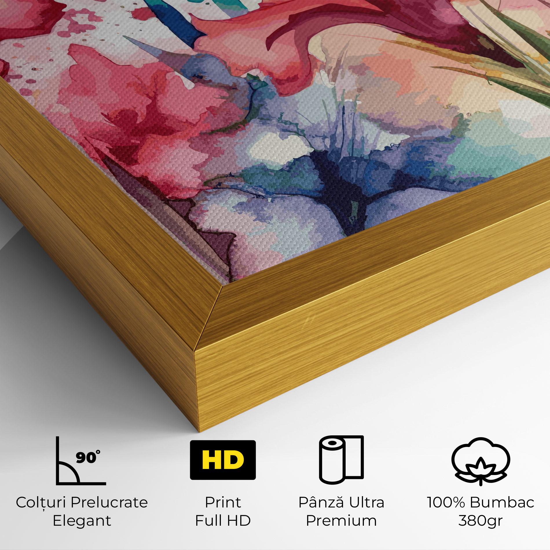 Tablou Canvas Pink Blue Iris mockup 4