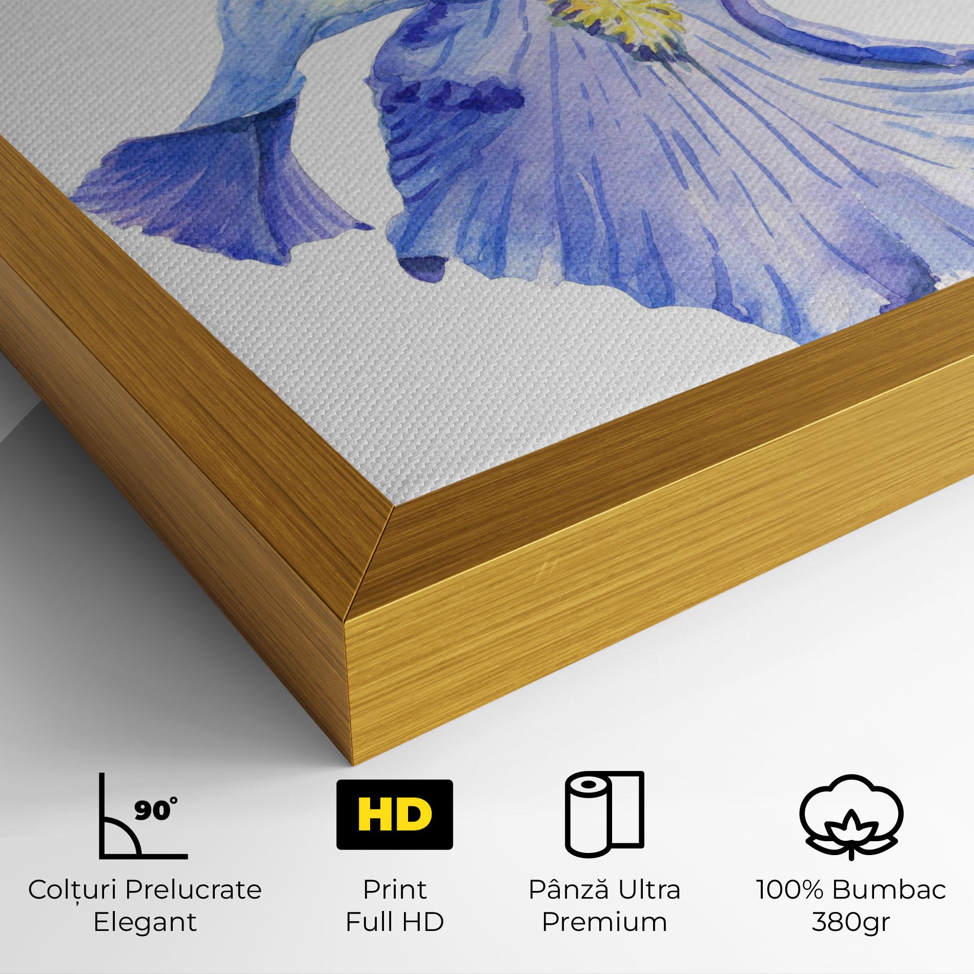 Tablou Canvas Purple Iris On White mockup 4