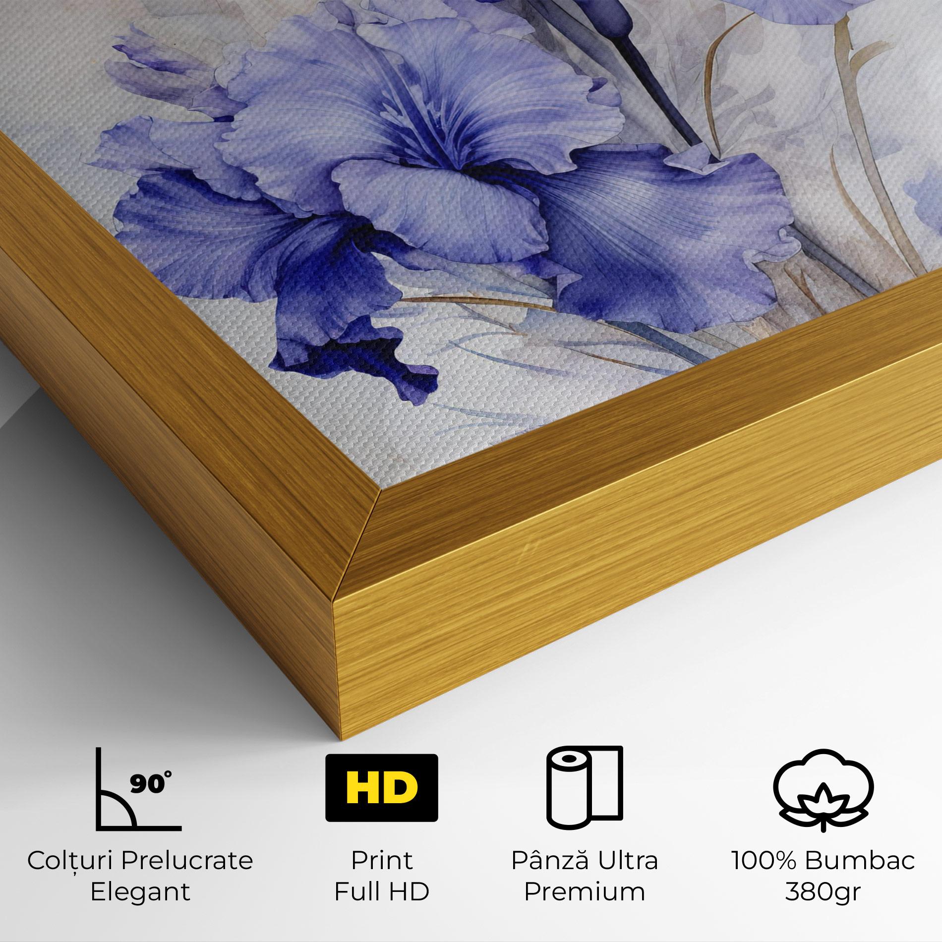 Tablou Canvas Purple Iris Painting mockup 4