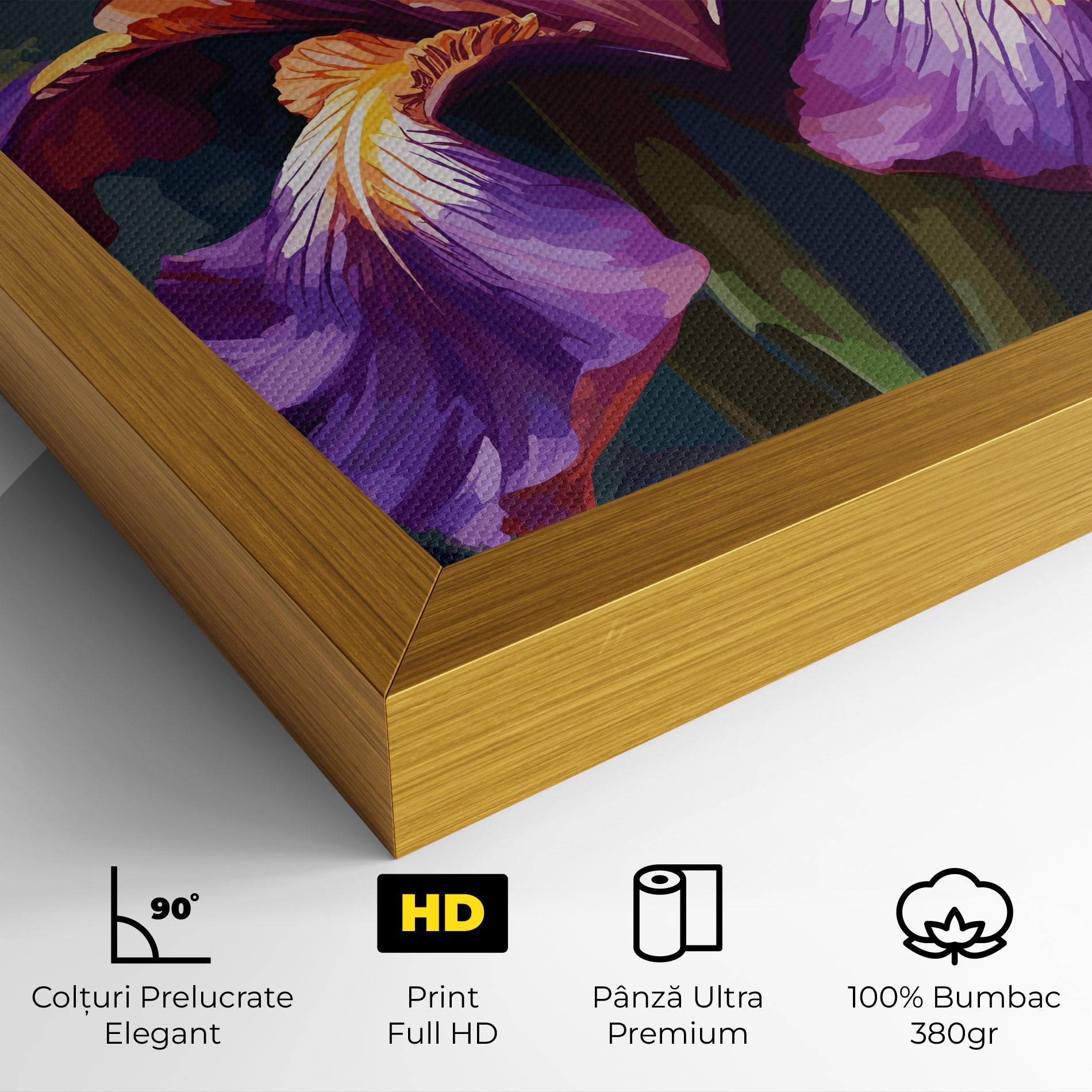 Tablou Canvas Purple Orange Iris Art mockup 4