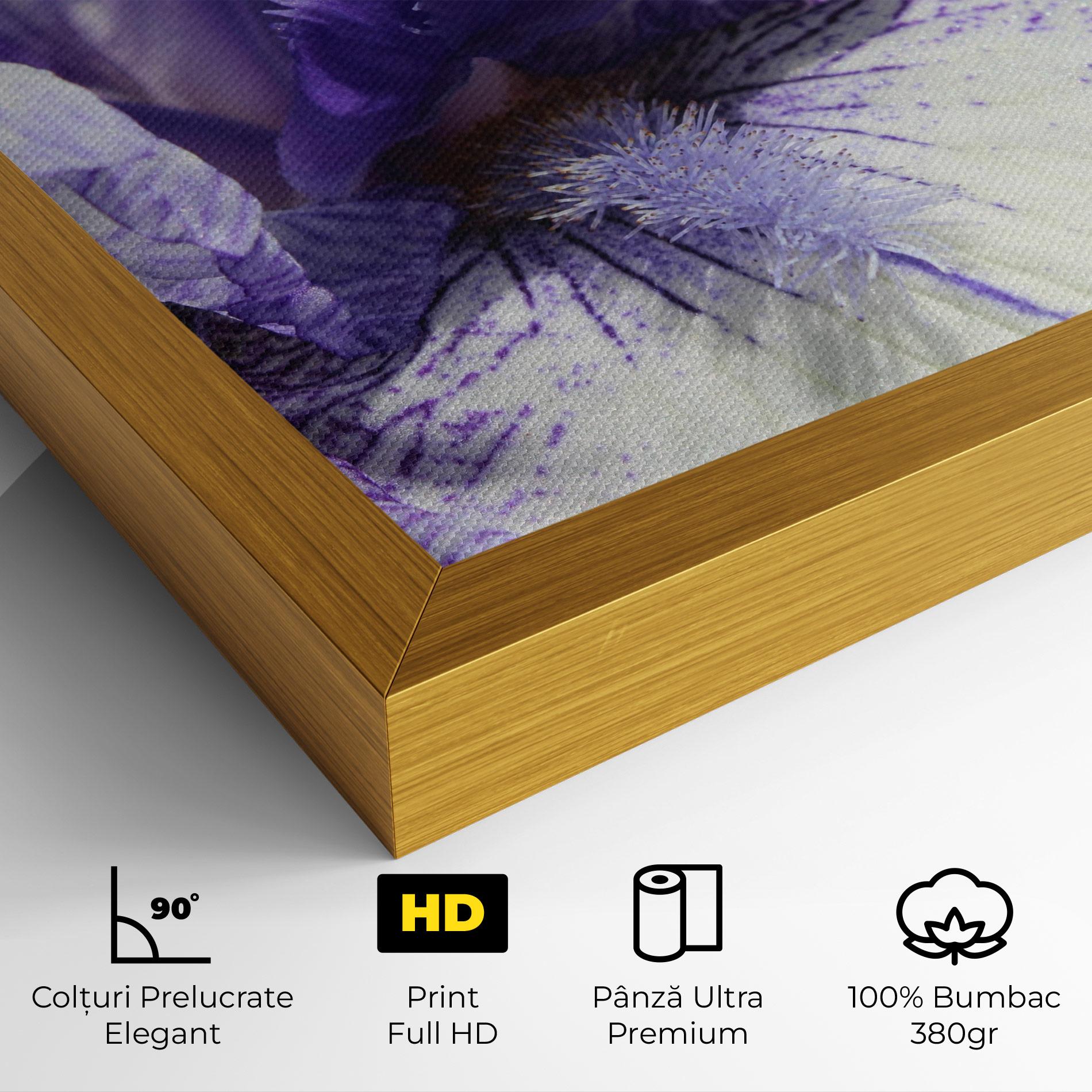 Tablou Canvas White Purple Iris mockup 4