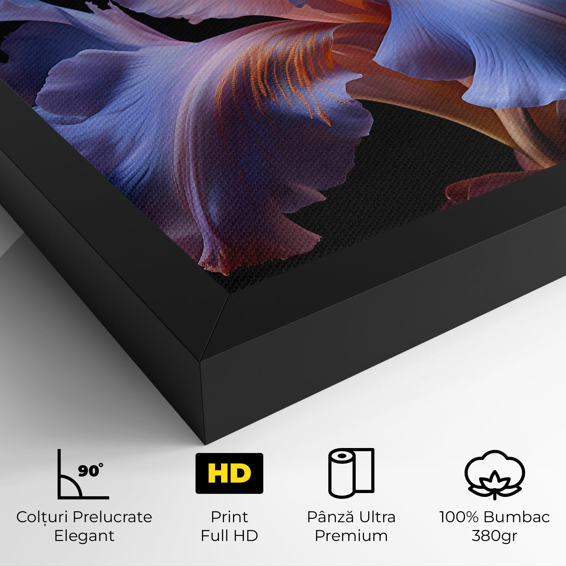Tablou Canvas Elegant Iris On Black mockup 4