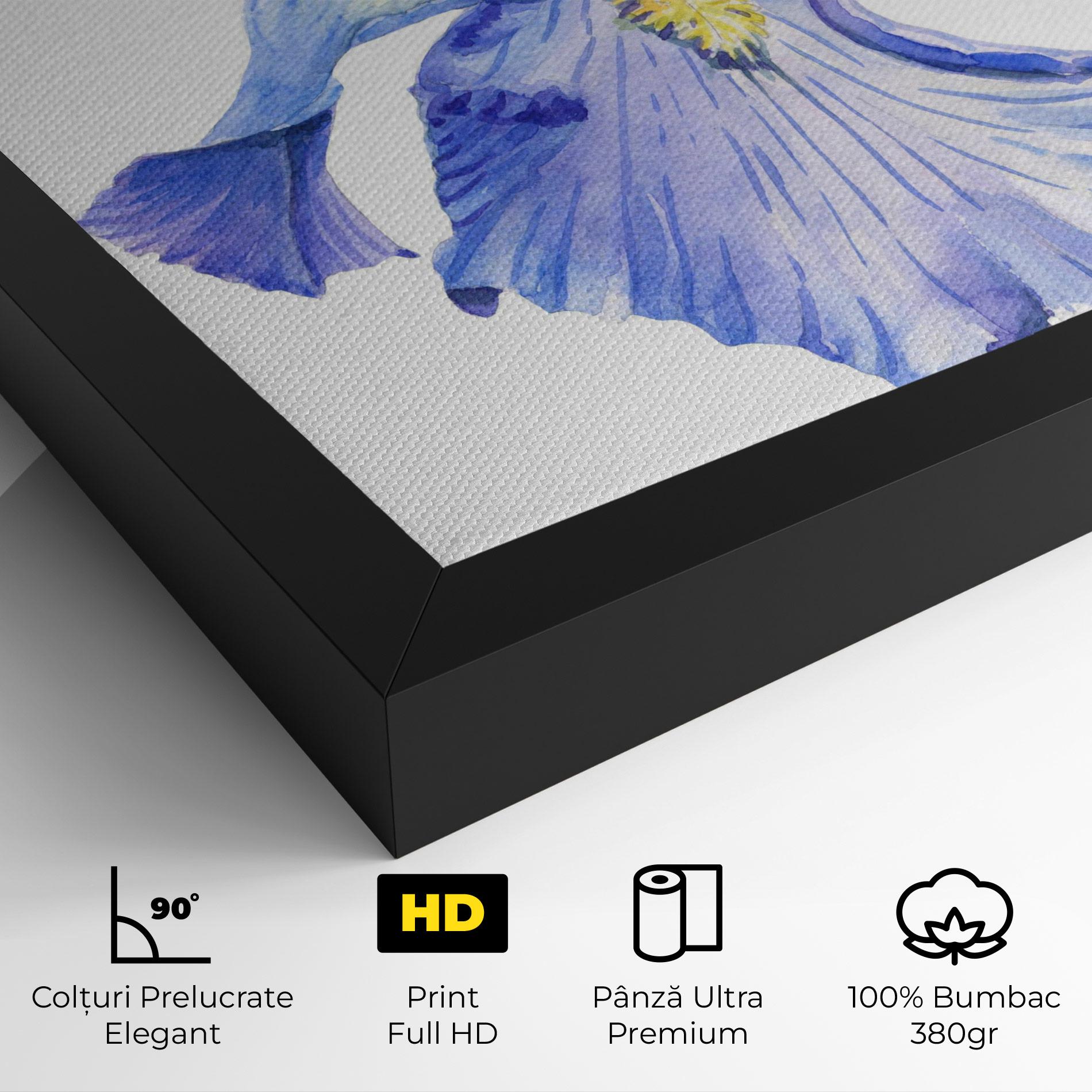 Tablou Canvas Purple Iris On White mockup 4
