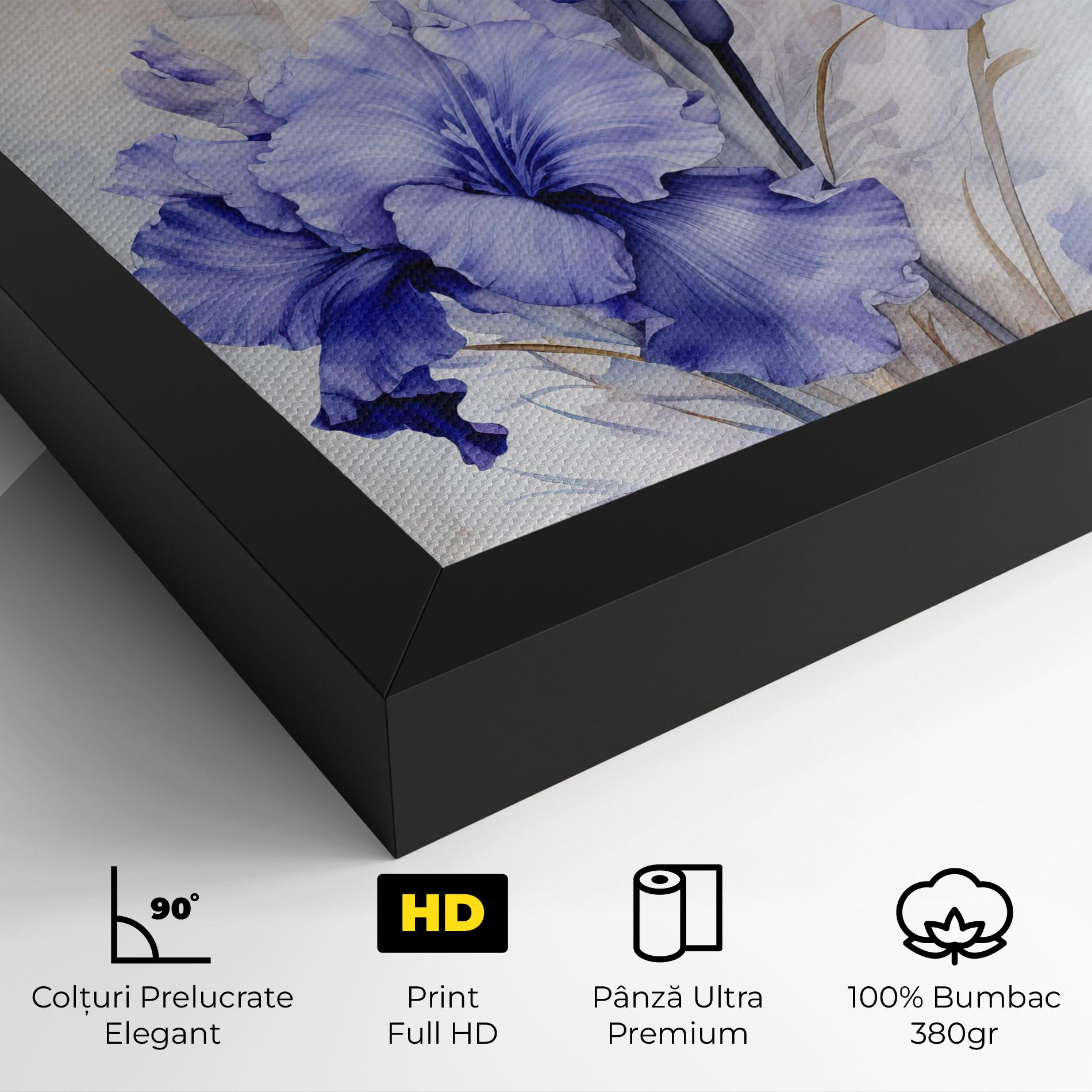 Tablou Canvas Purple Iris Painting mockup 4