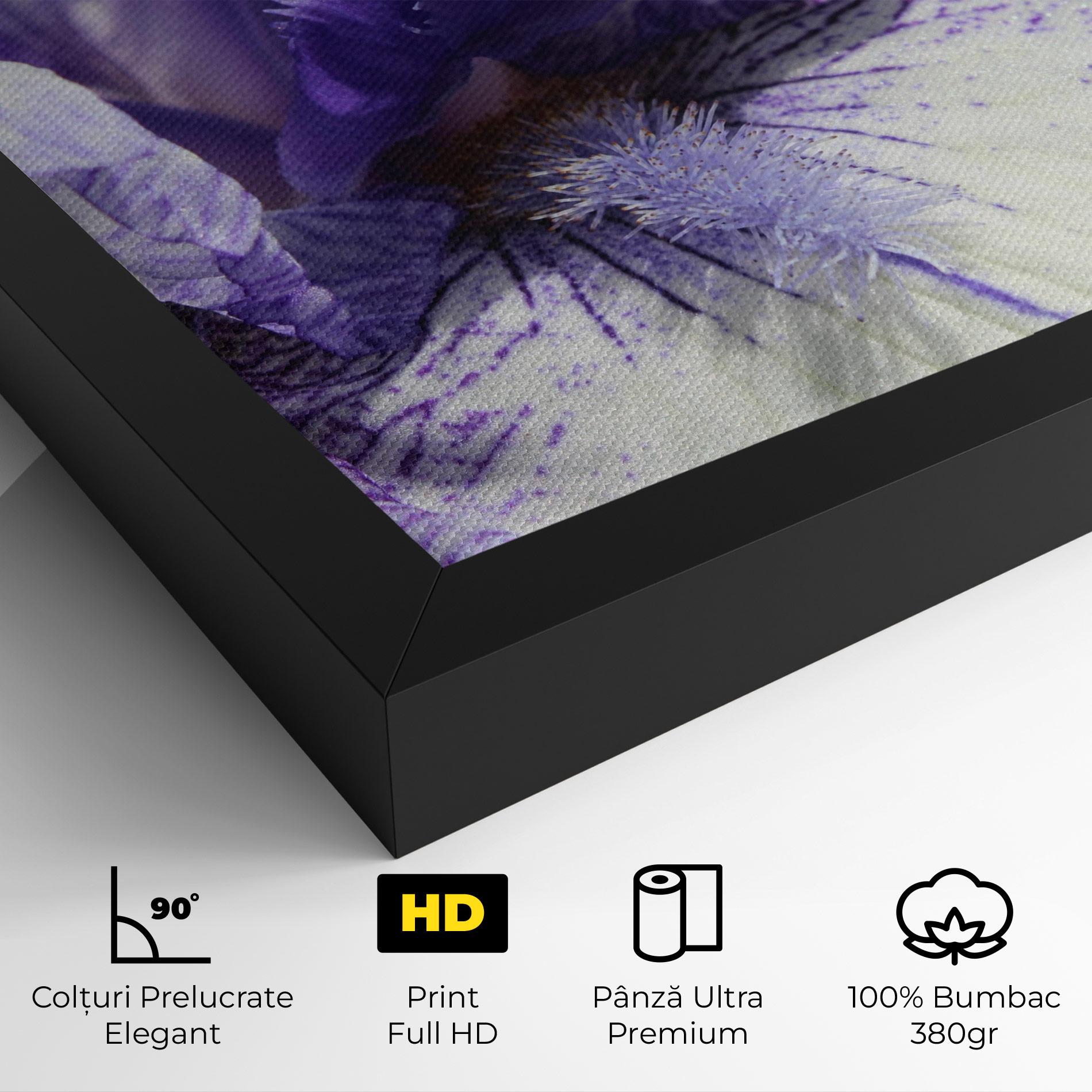 Tablou Canvas White Purple Iris mockup 4