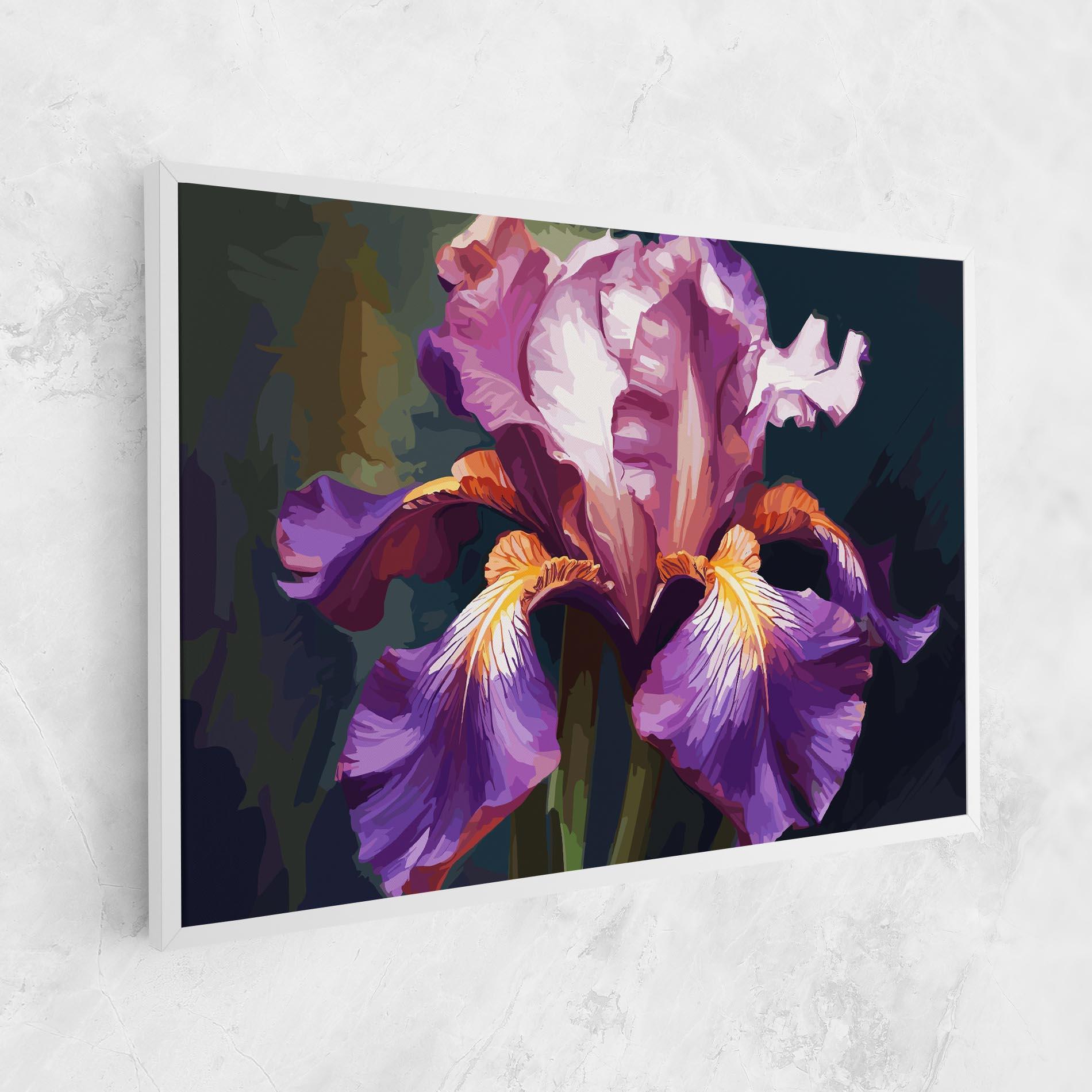 Tablou Canvas Purple Orange Iris Art mockup 1