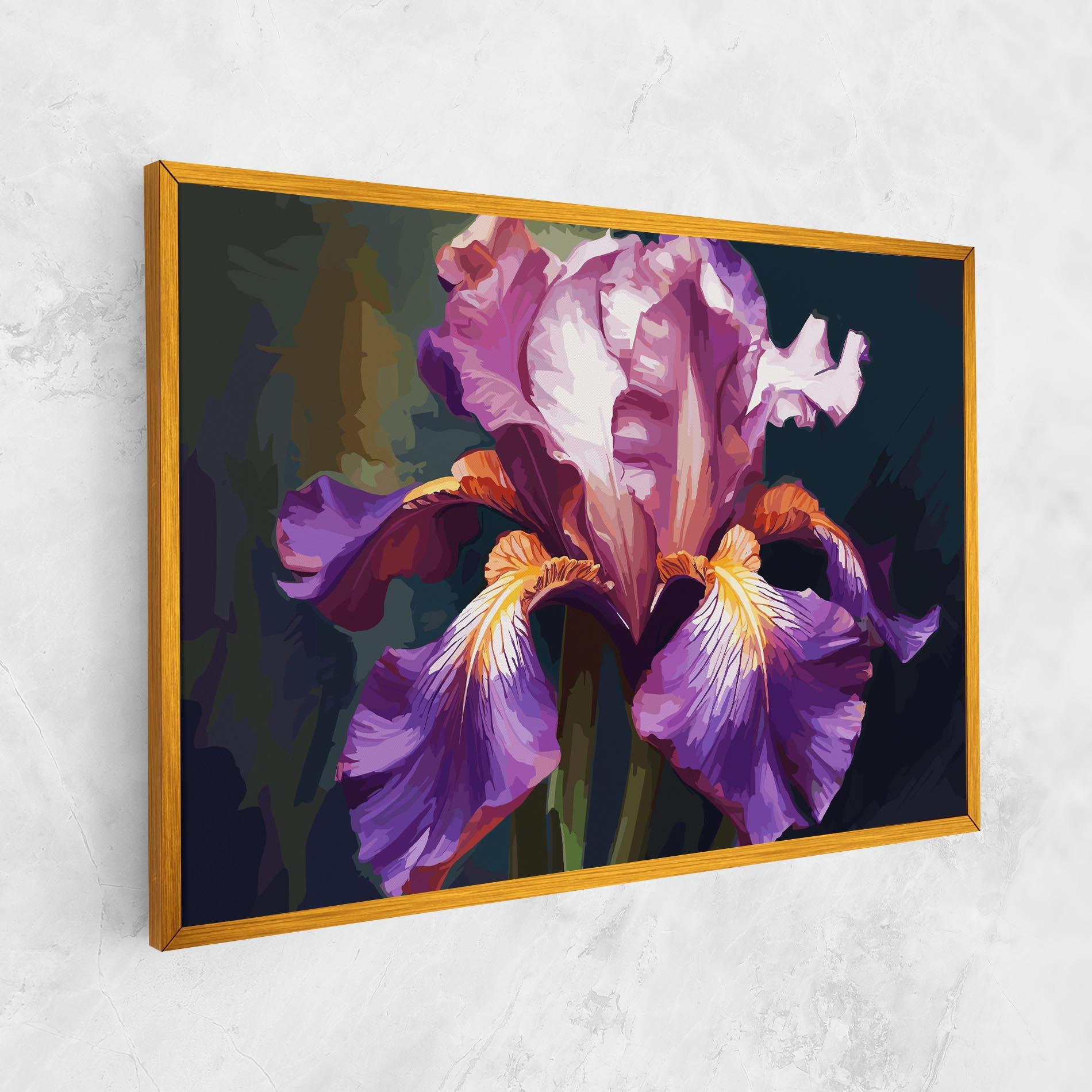 Tablou Canvas Purple Orange Iris Art mockup 1
