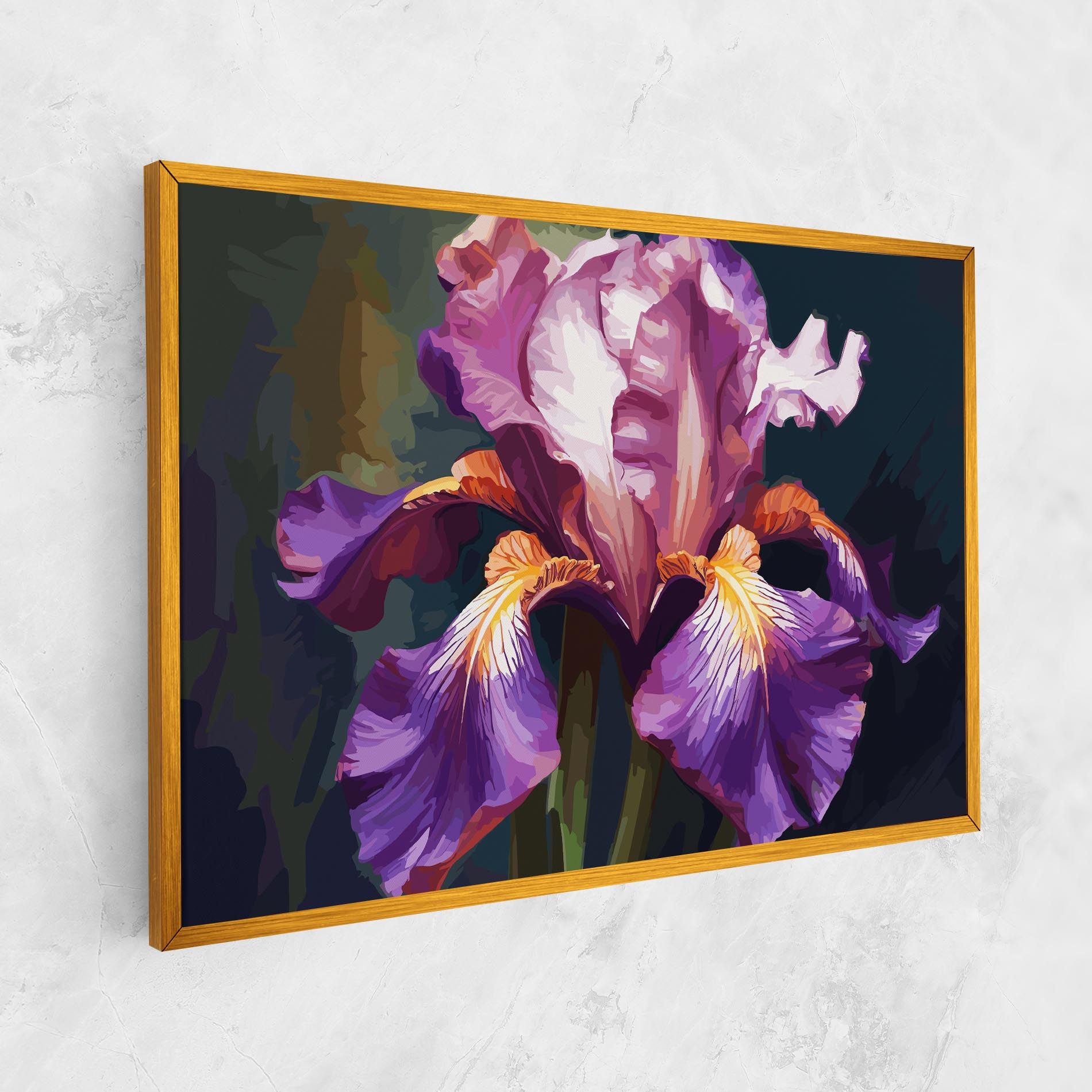 Purple Orange Iris Art mockup 1