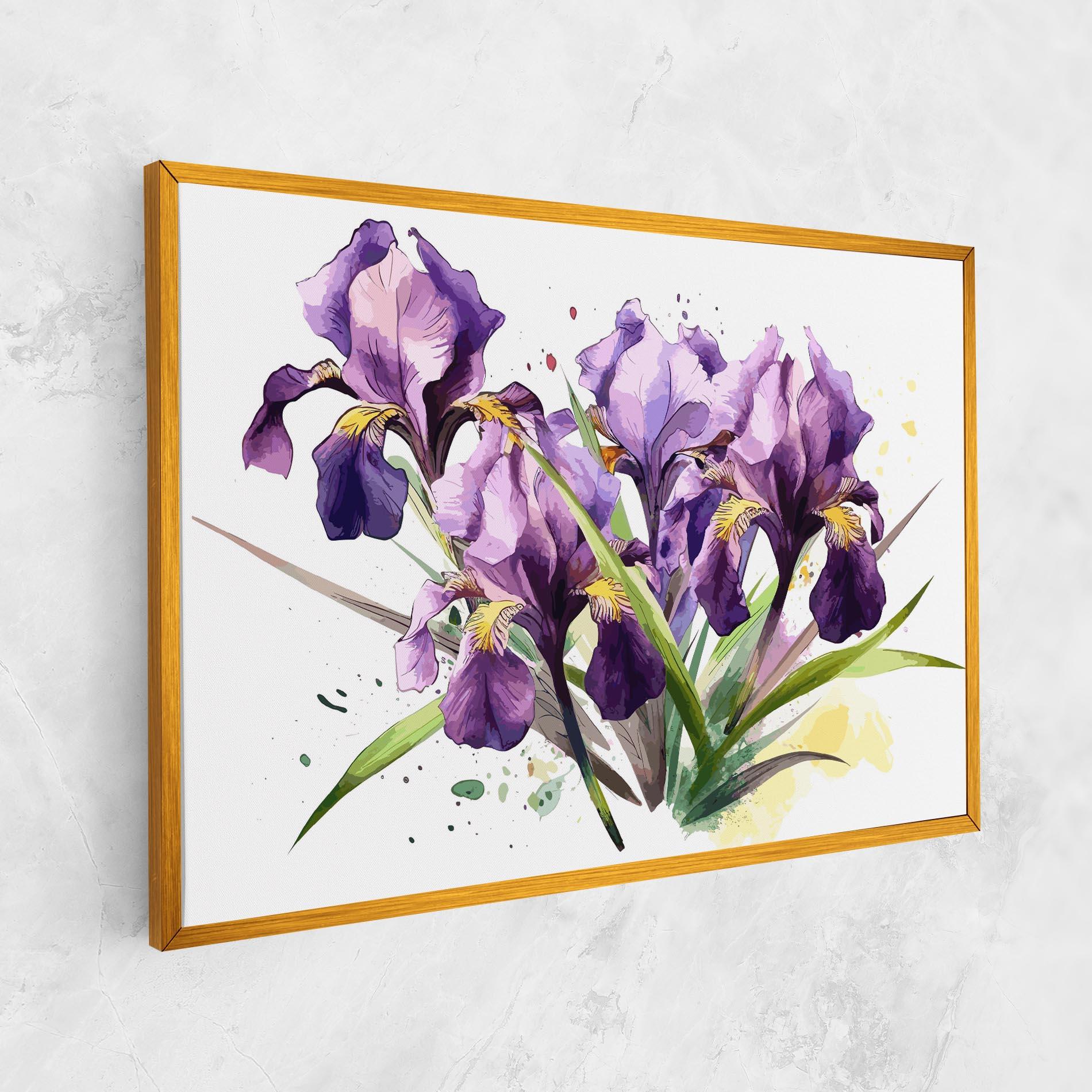 Tablou Canvas Watercolor Purple Iris mockup 1