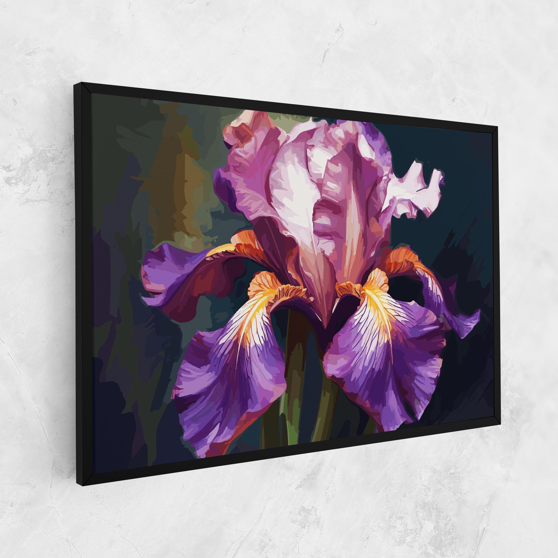 Tablou Canvas Purple Orange Iris Art mockup 1