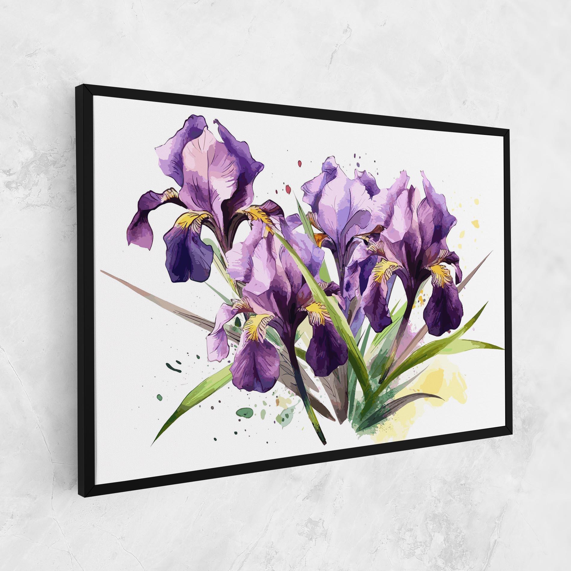 Tablou Canvas Watercolor Purple Iris mockup 1