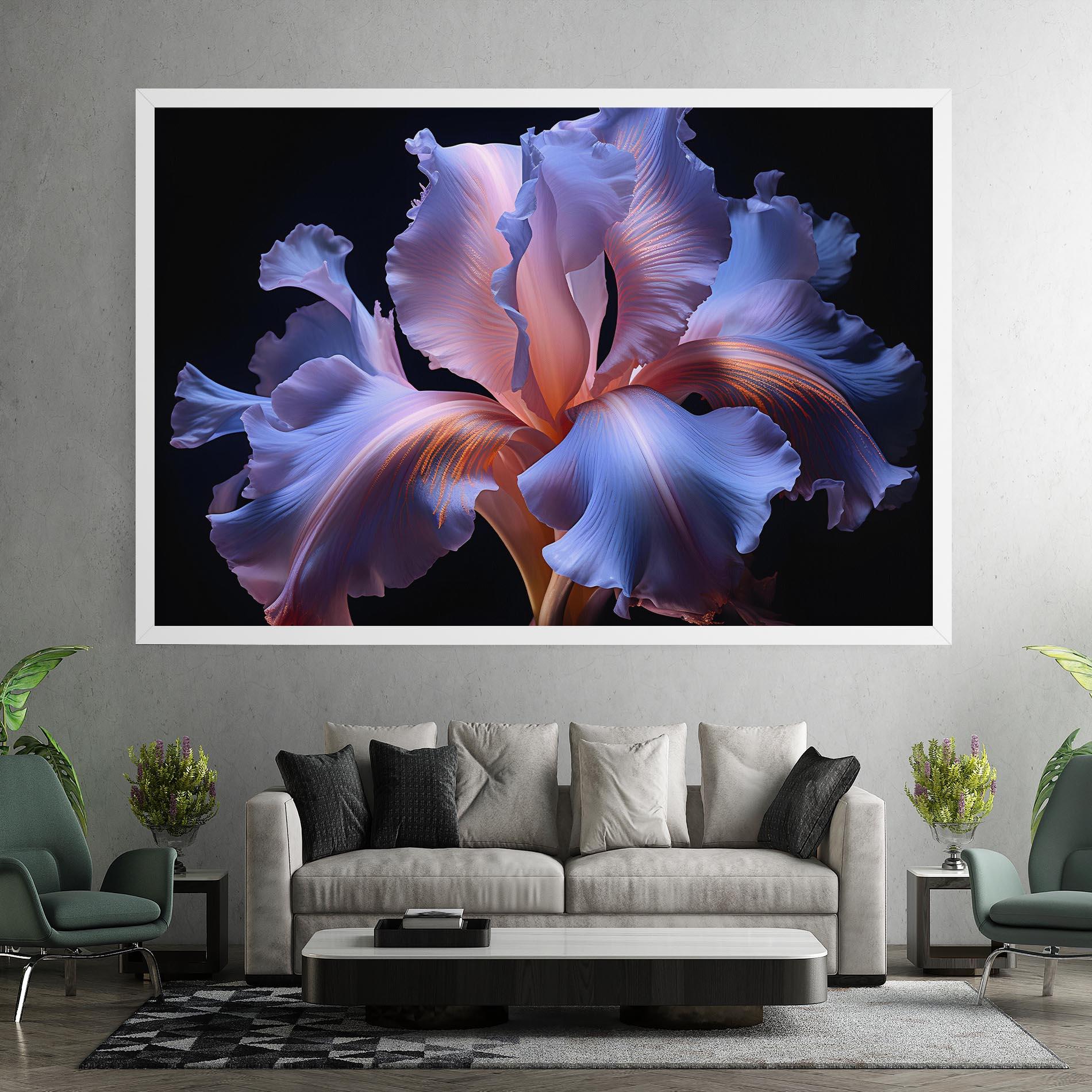 Tablou Canvas Elegant Iris On Black mockup 7