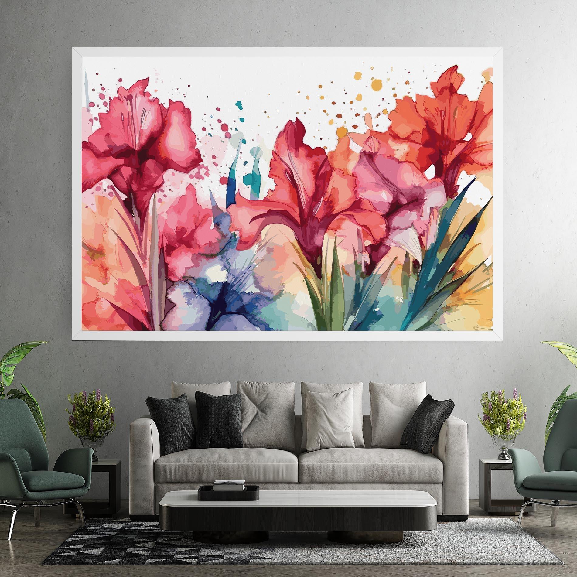 Tablou Canvas Pink Blue Iris mockup 7