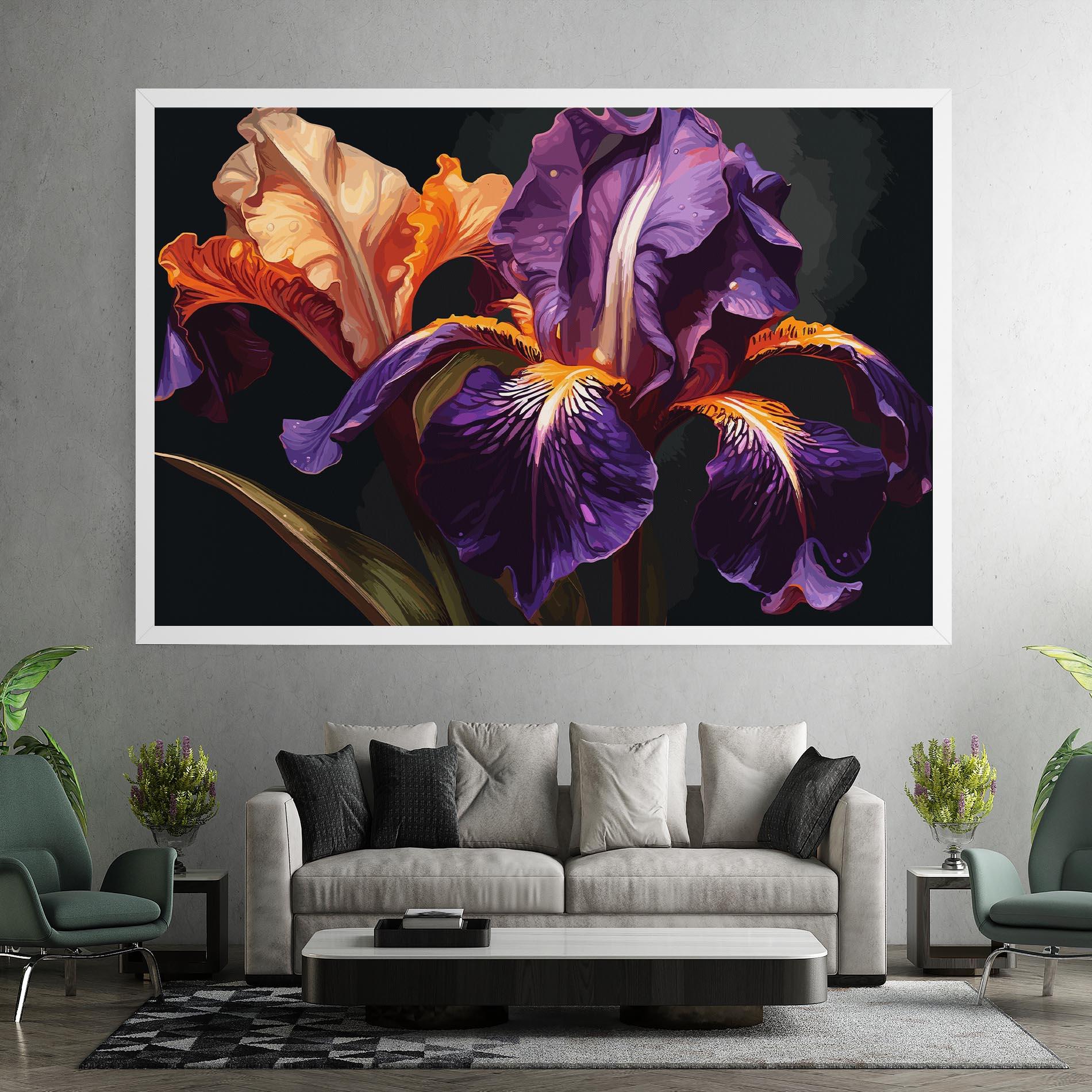 Tablou Canvas Purple Orange Iris mockup 7