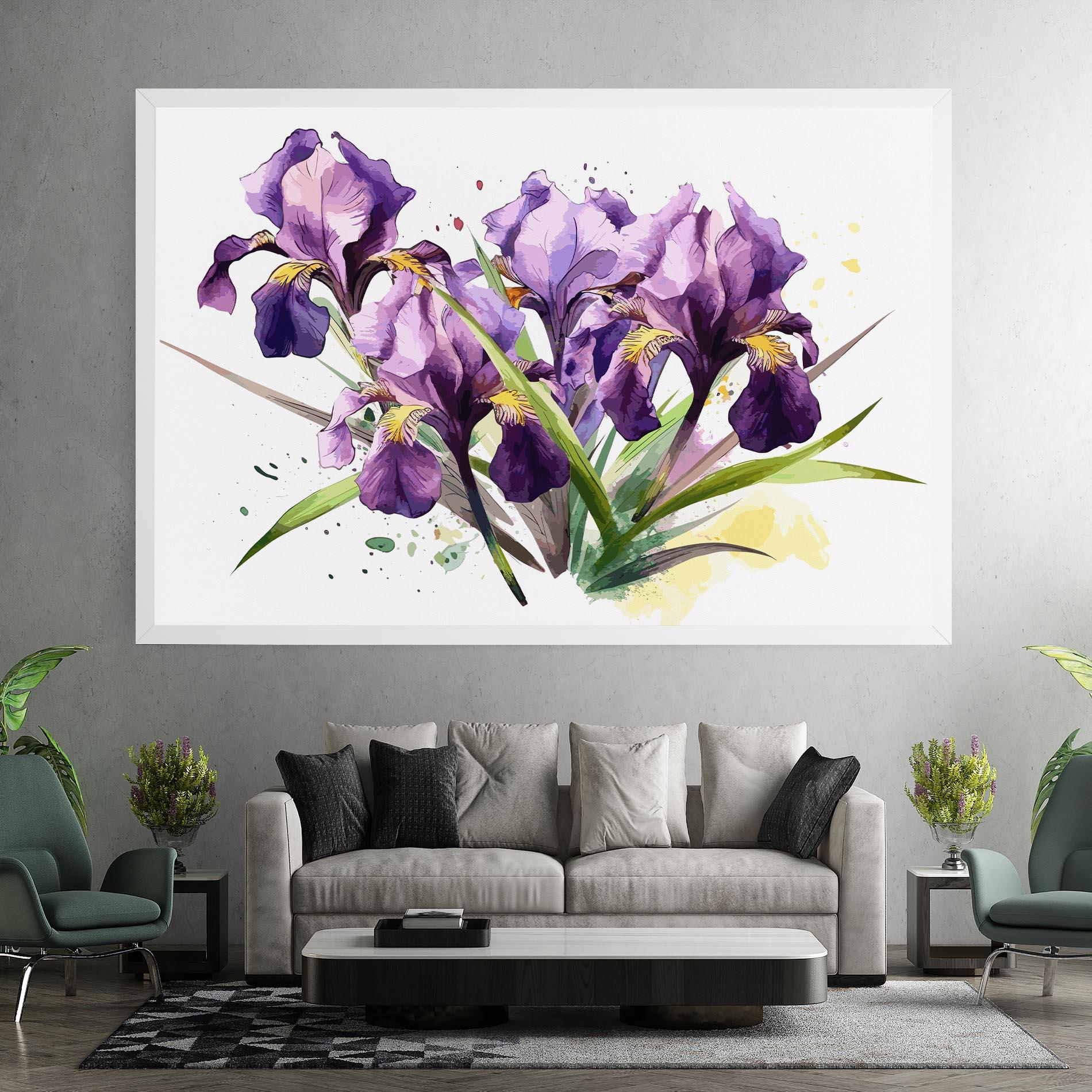 Tablou Canvas Watercolor Purple Iris mockup 7