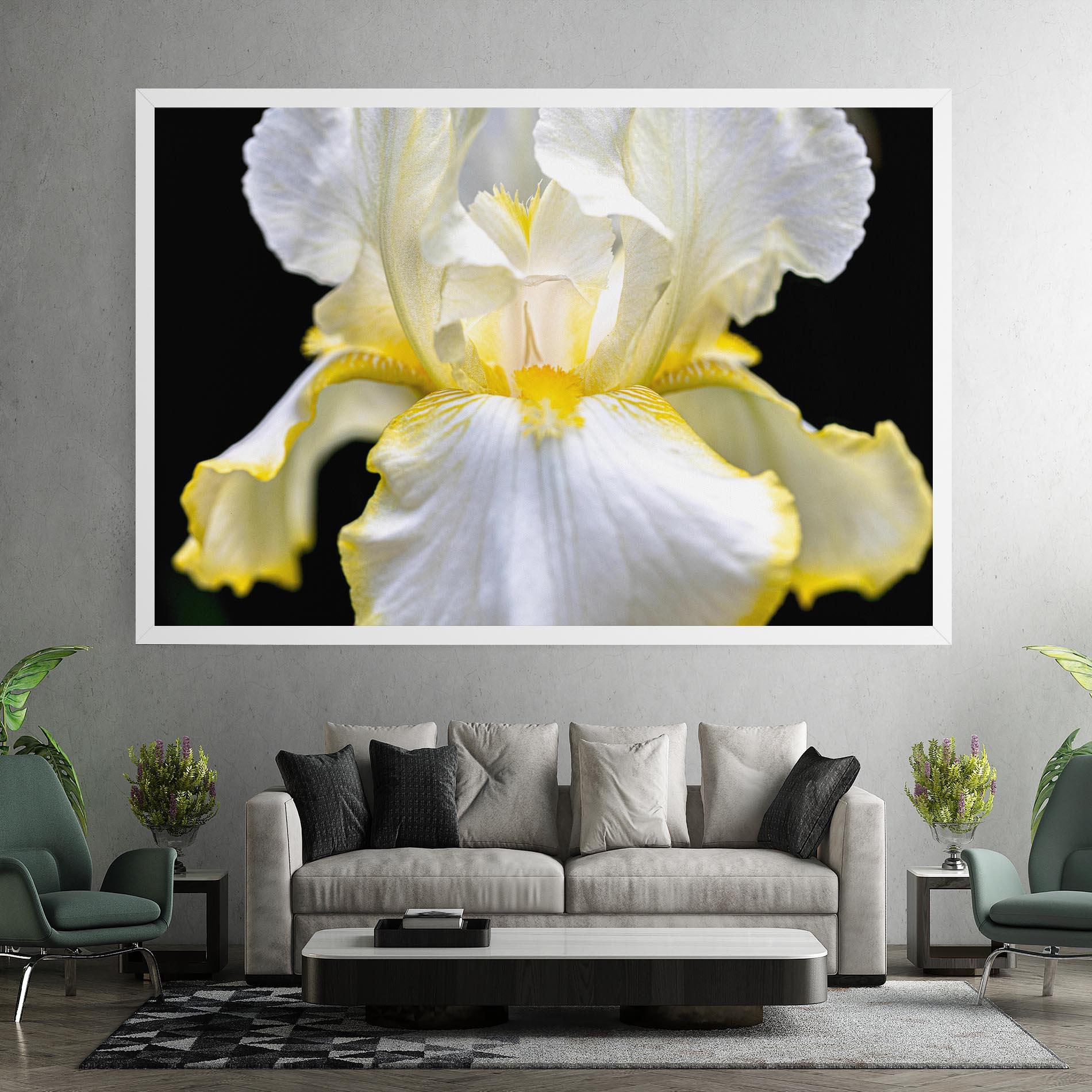 Tablou Canvas White Yellow Iris mockup 7