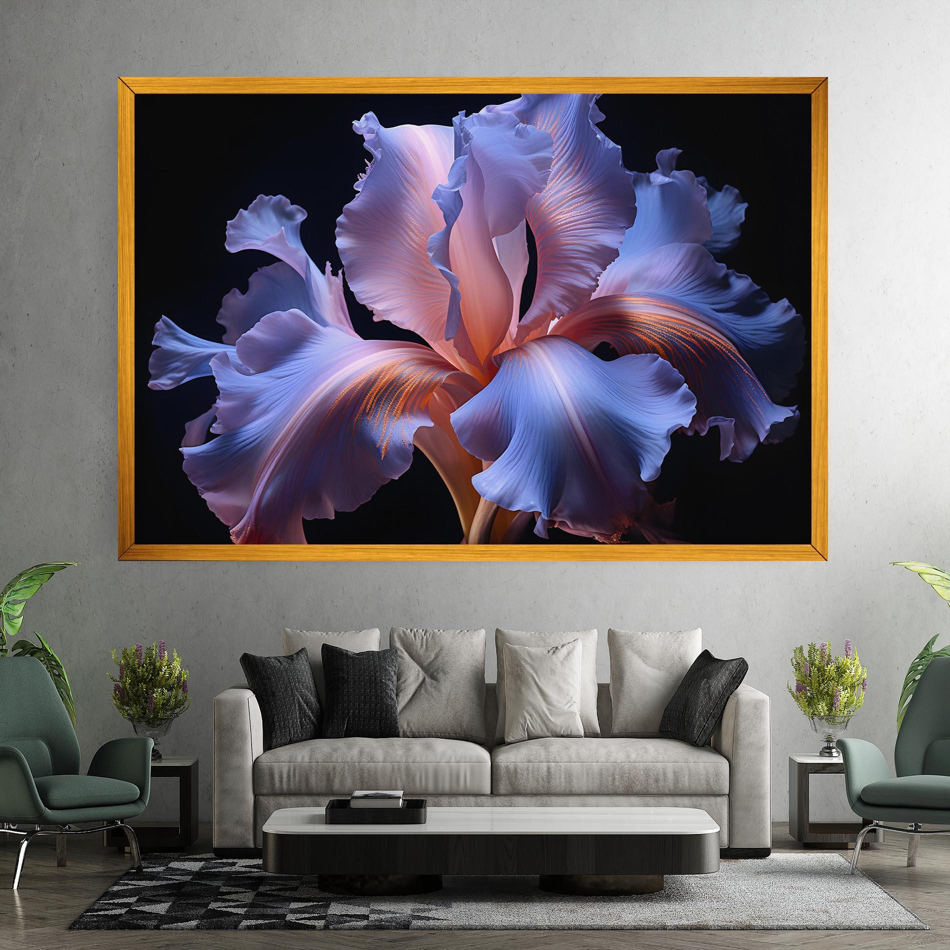 Tablou Canvas Elegant Iris On Black mockup 7