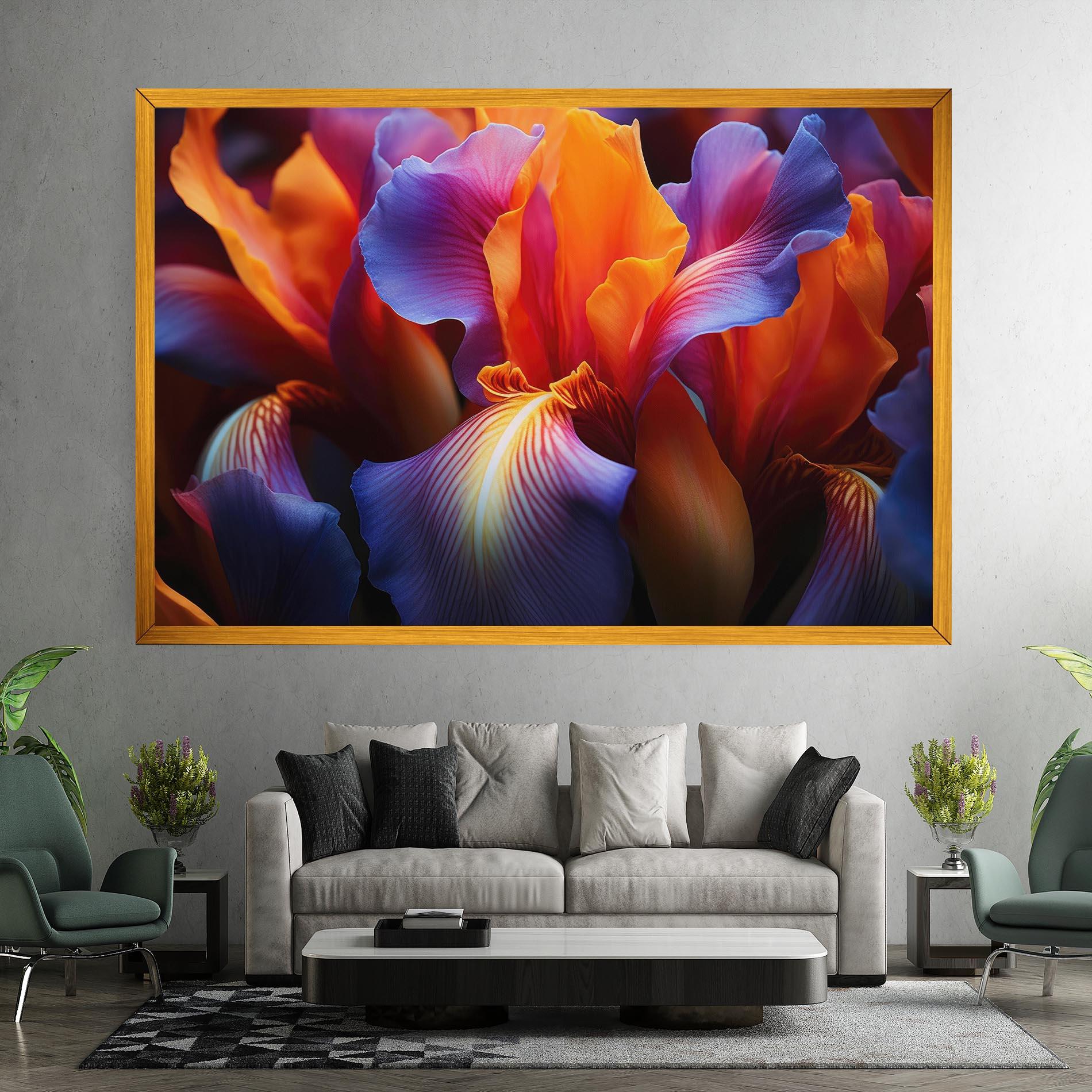 Tablou Canvas Orange Purple Iris mockup 7
