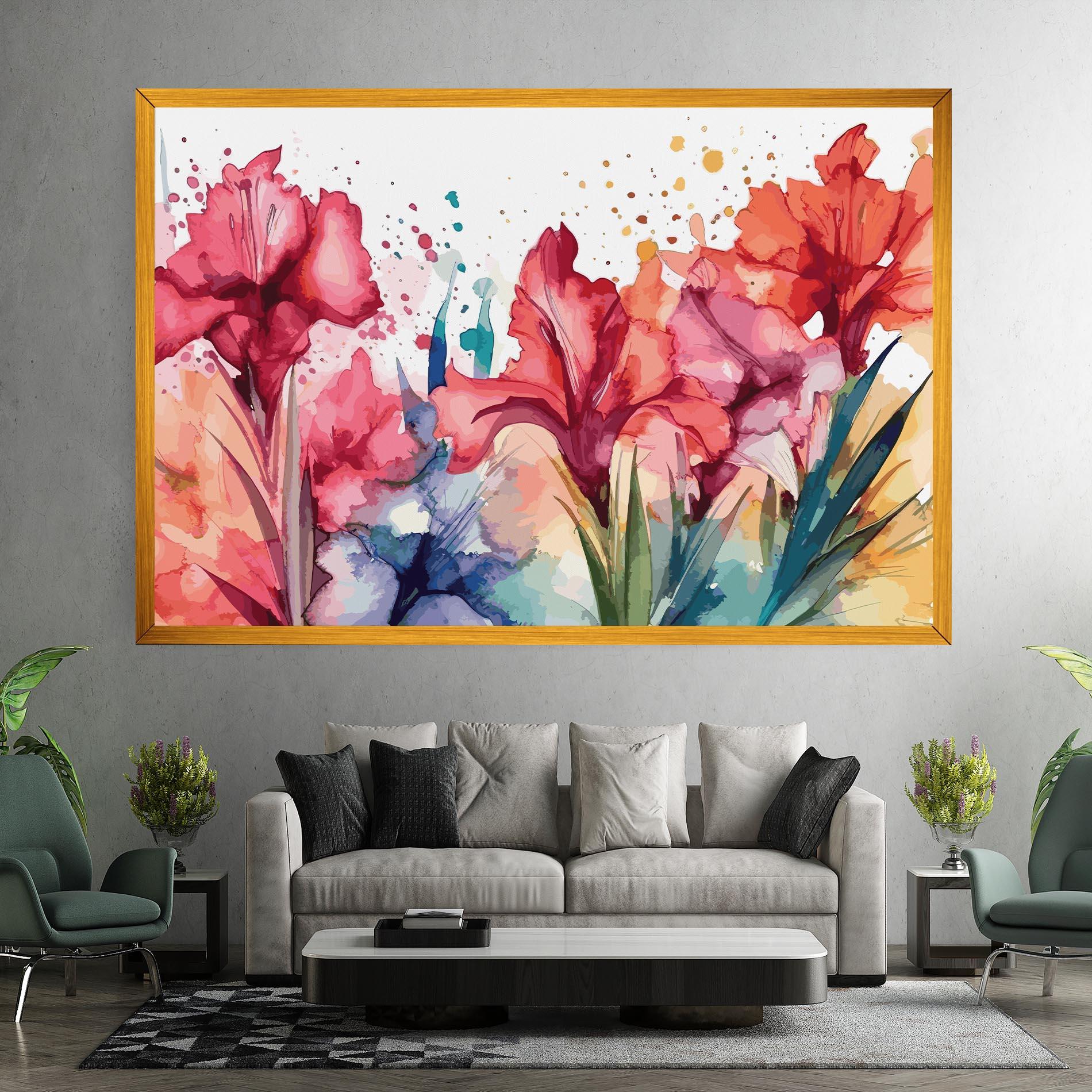 Tablou Canvas Pink Blue Iris mockup 7