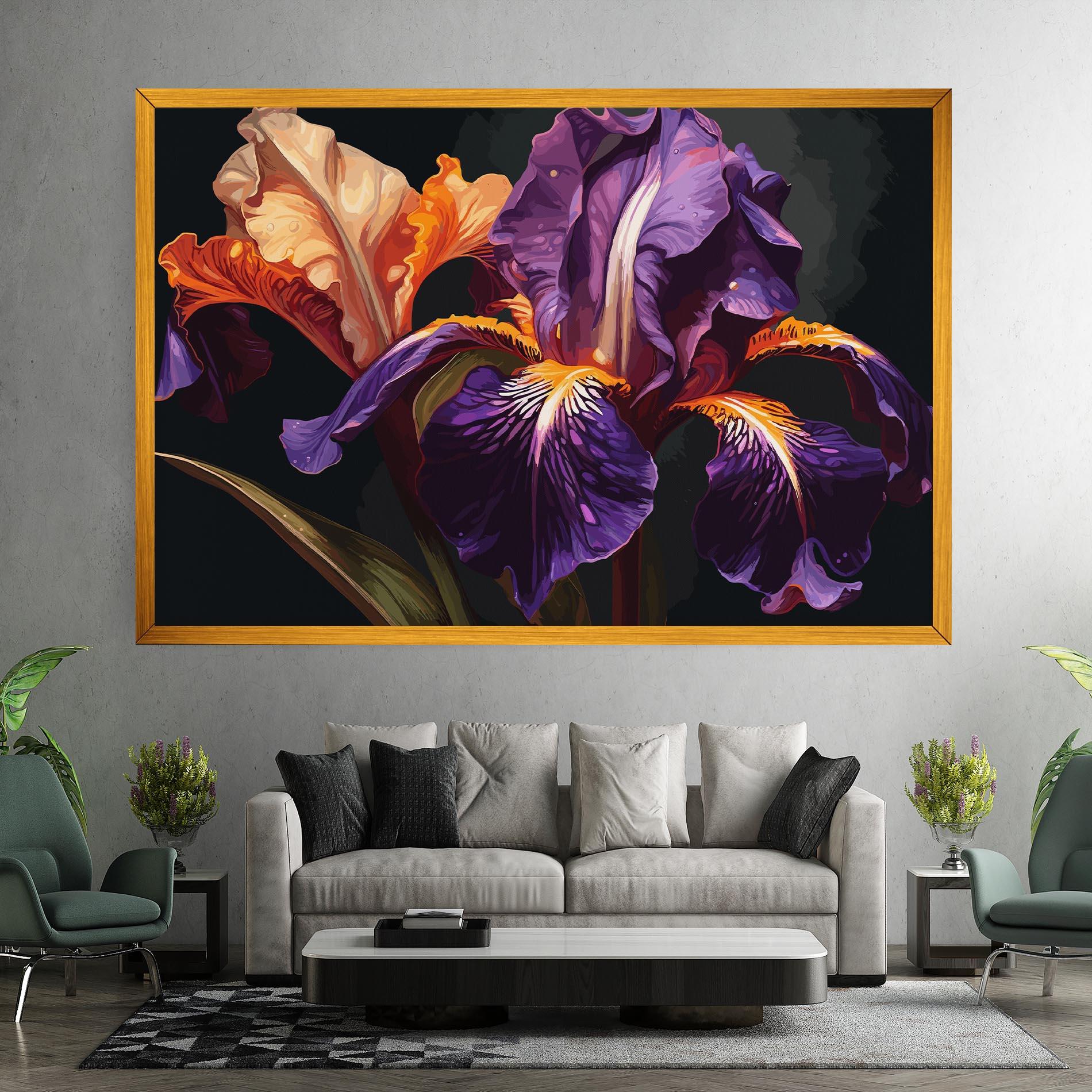 Tablou Canvas Purple Orange Iris mockup 7