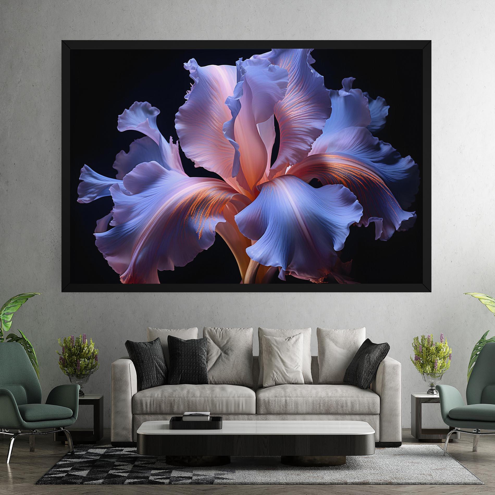 Tablou Canvas Elegant Iris On Black mockup 7