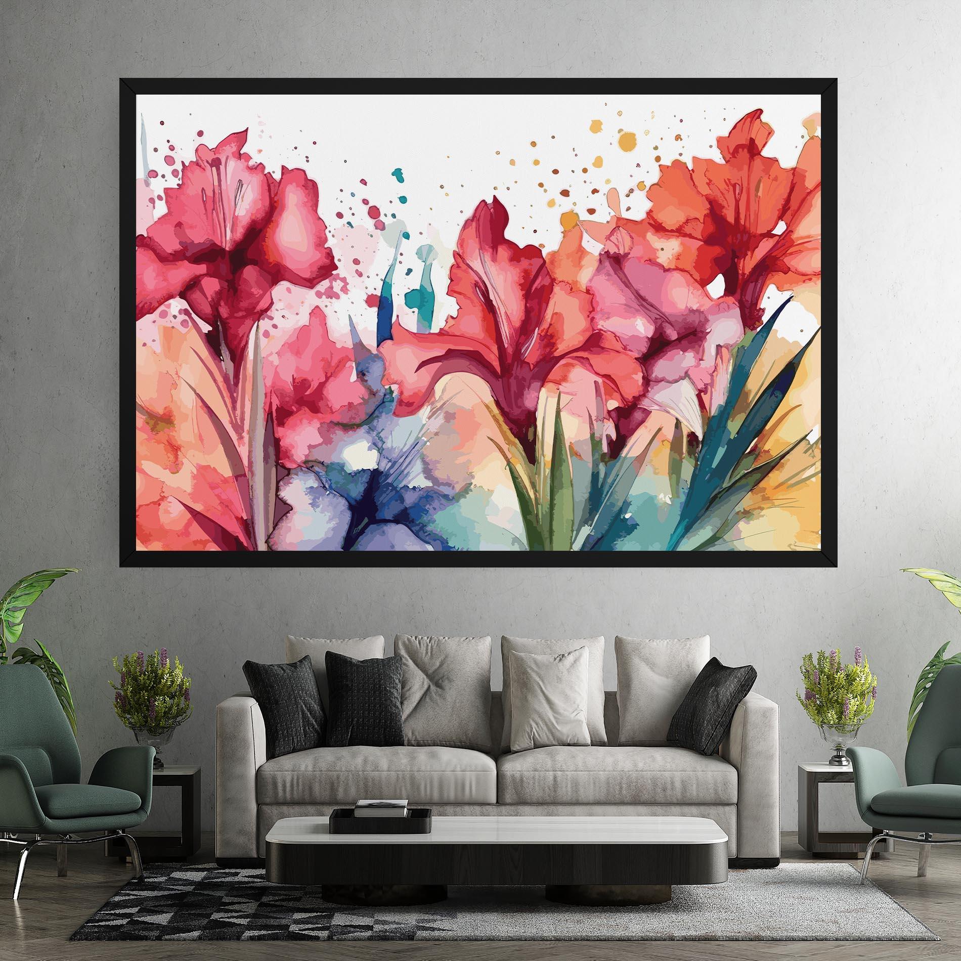 Tablou Canvas Pink Blue Iris mockup 7