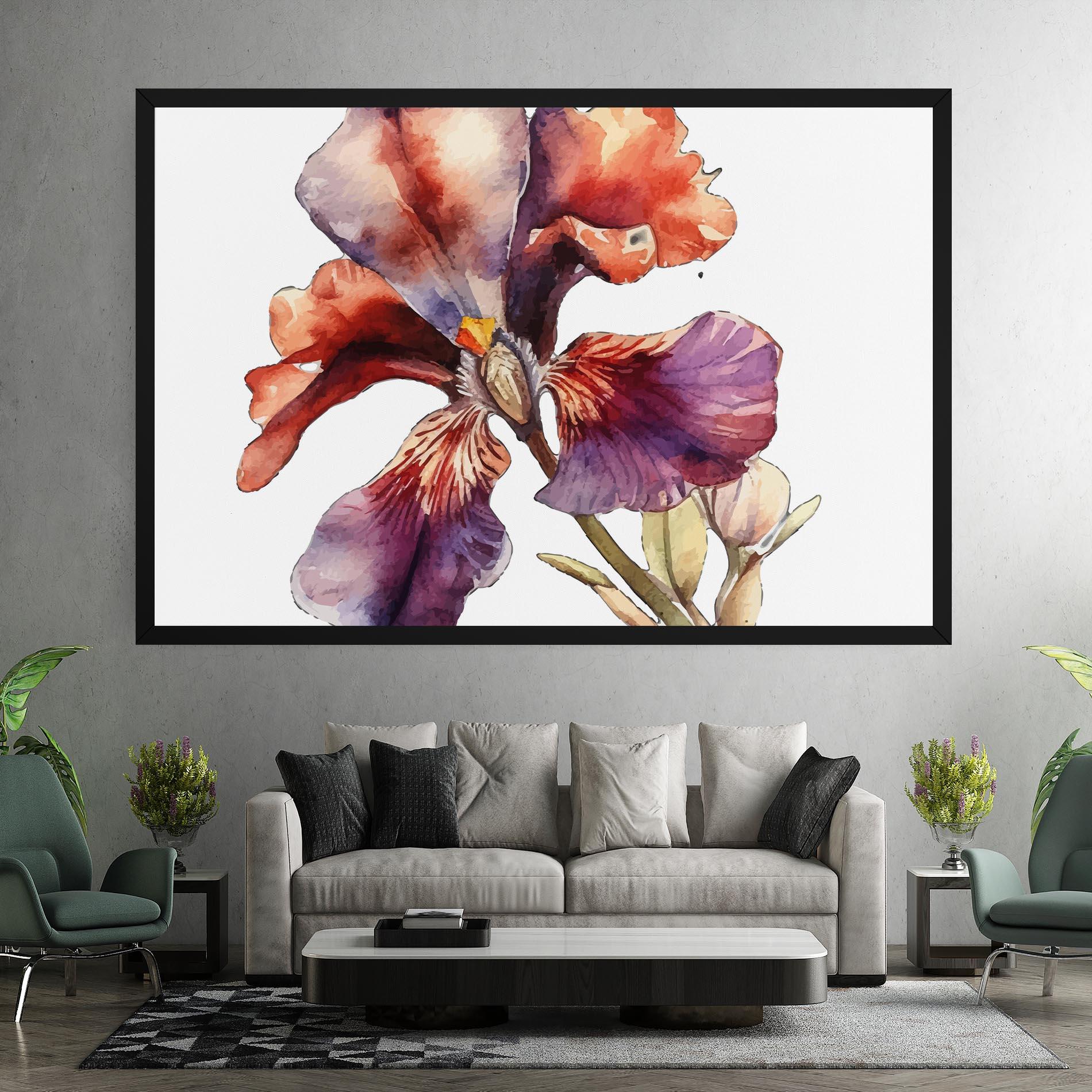 Tablou Canvas Watercolor Iris mockup 7