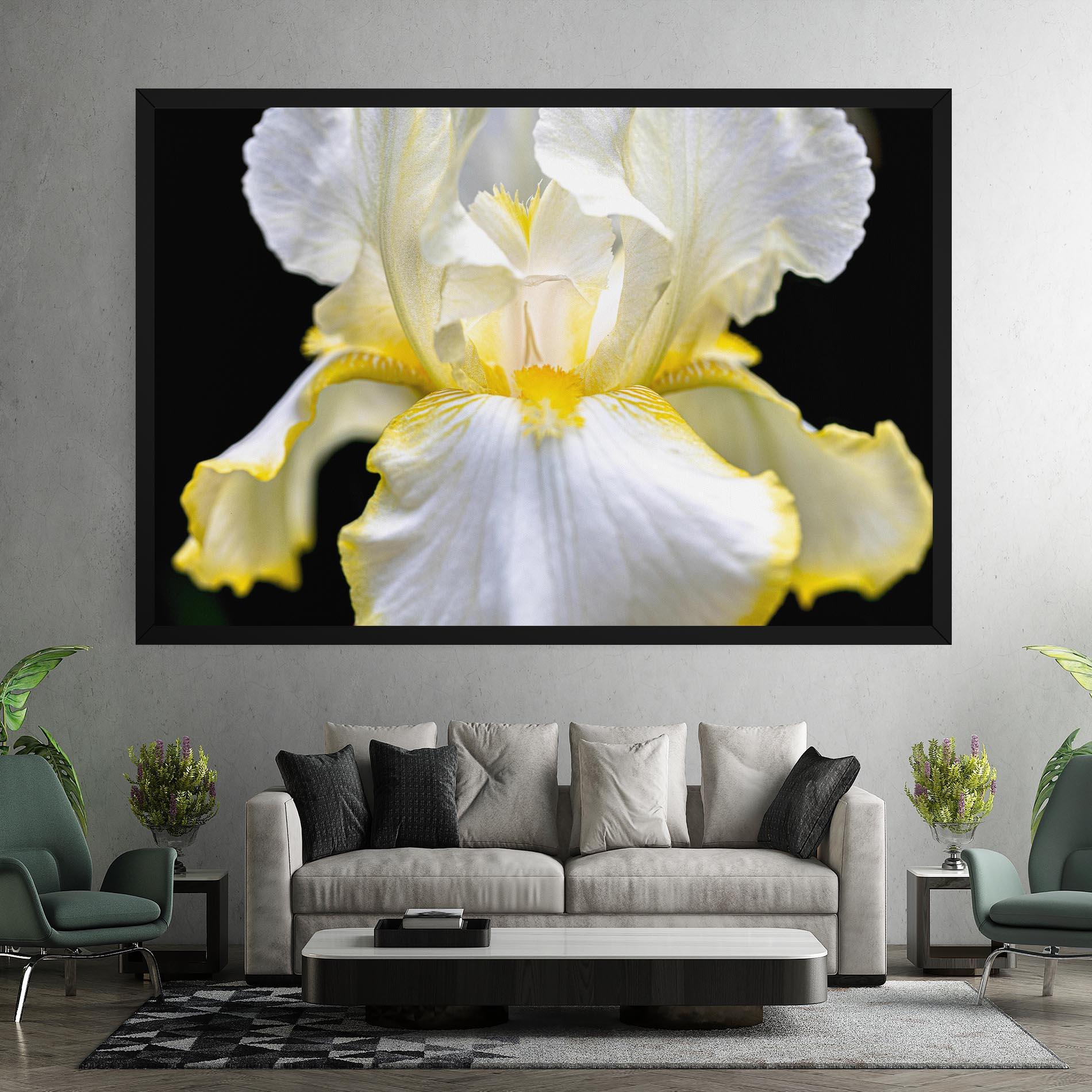 Tablou Canvas White Yellow Iris mockup 7