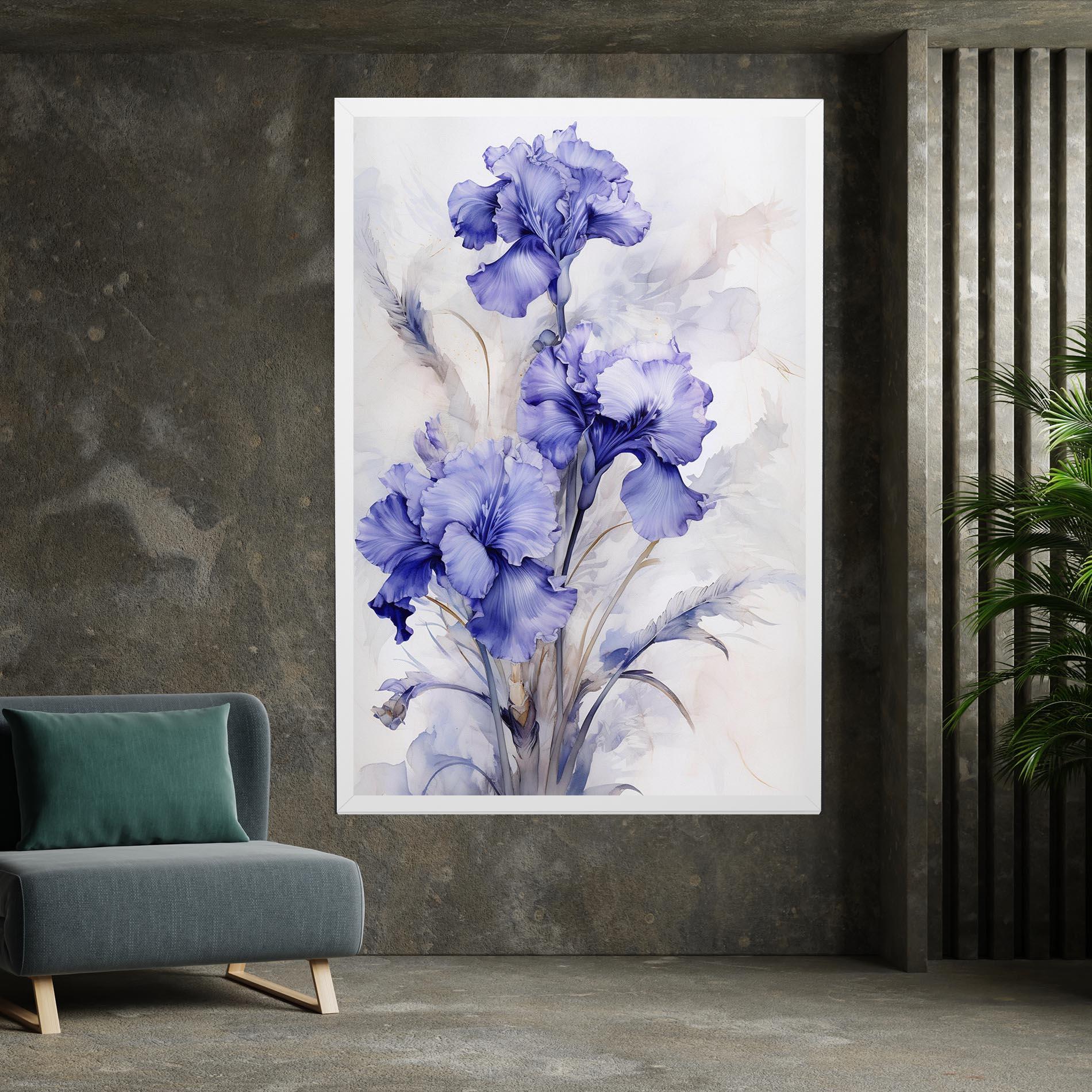 Tablou Canvas Purple Iris Painting mockup 7
