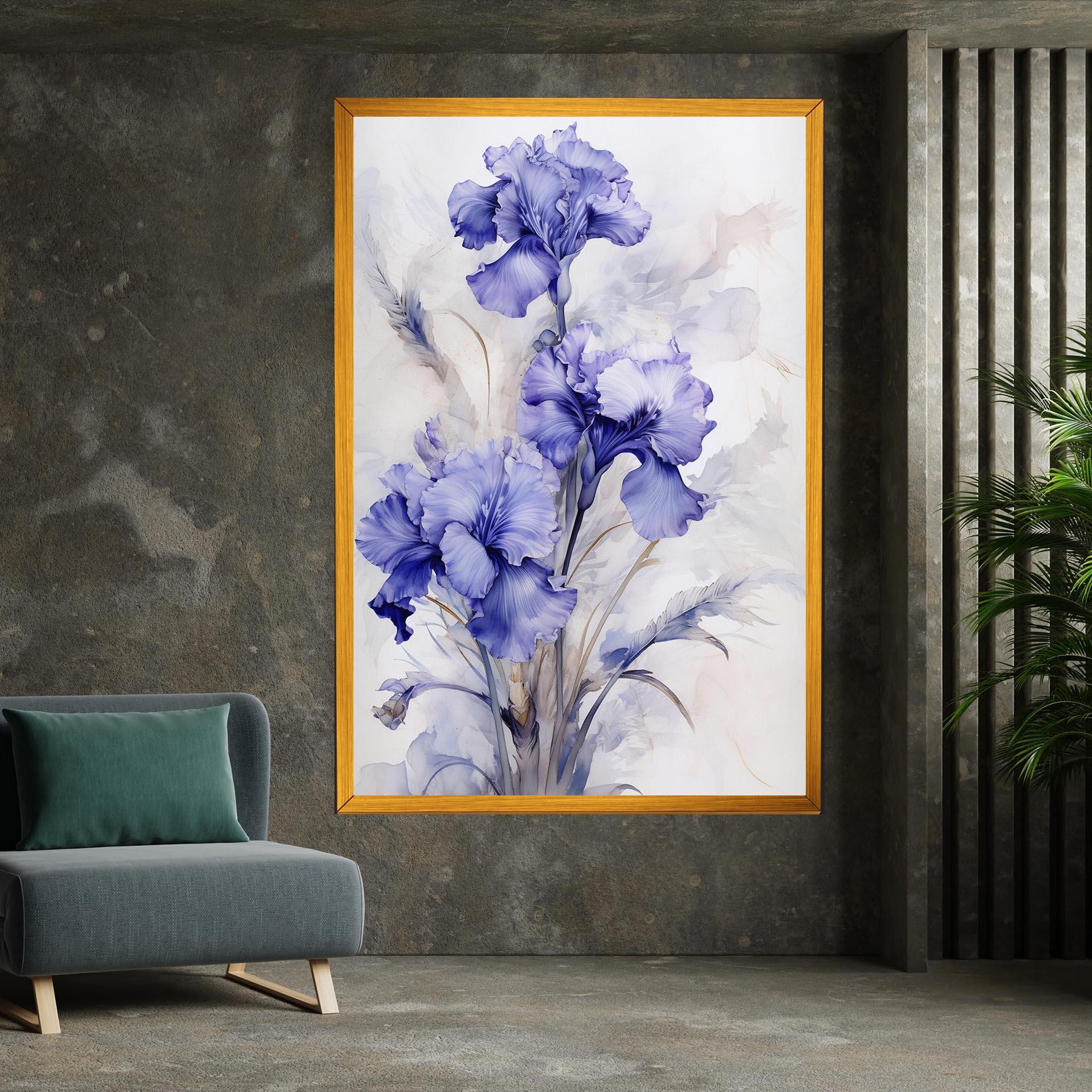 Tablou Canvas Purple Iris Painting mockup 7