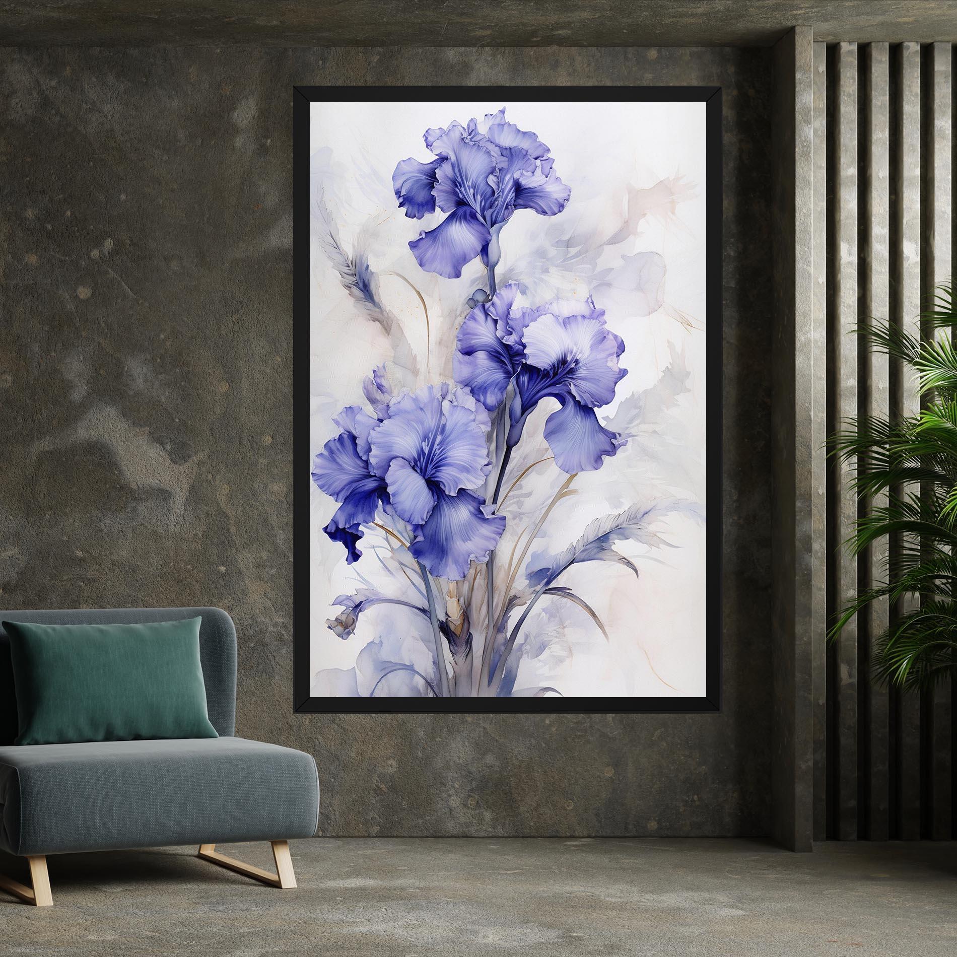Tablou Canvas Purple Iris Painting mockup 7