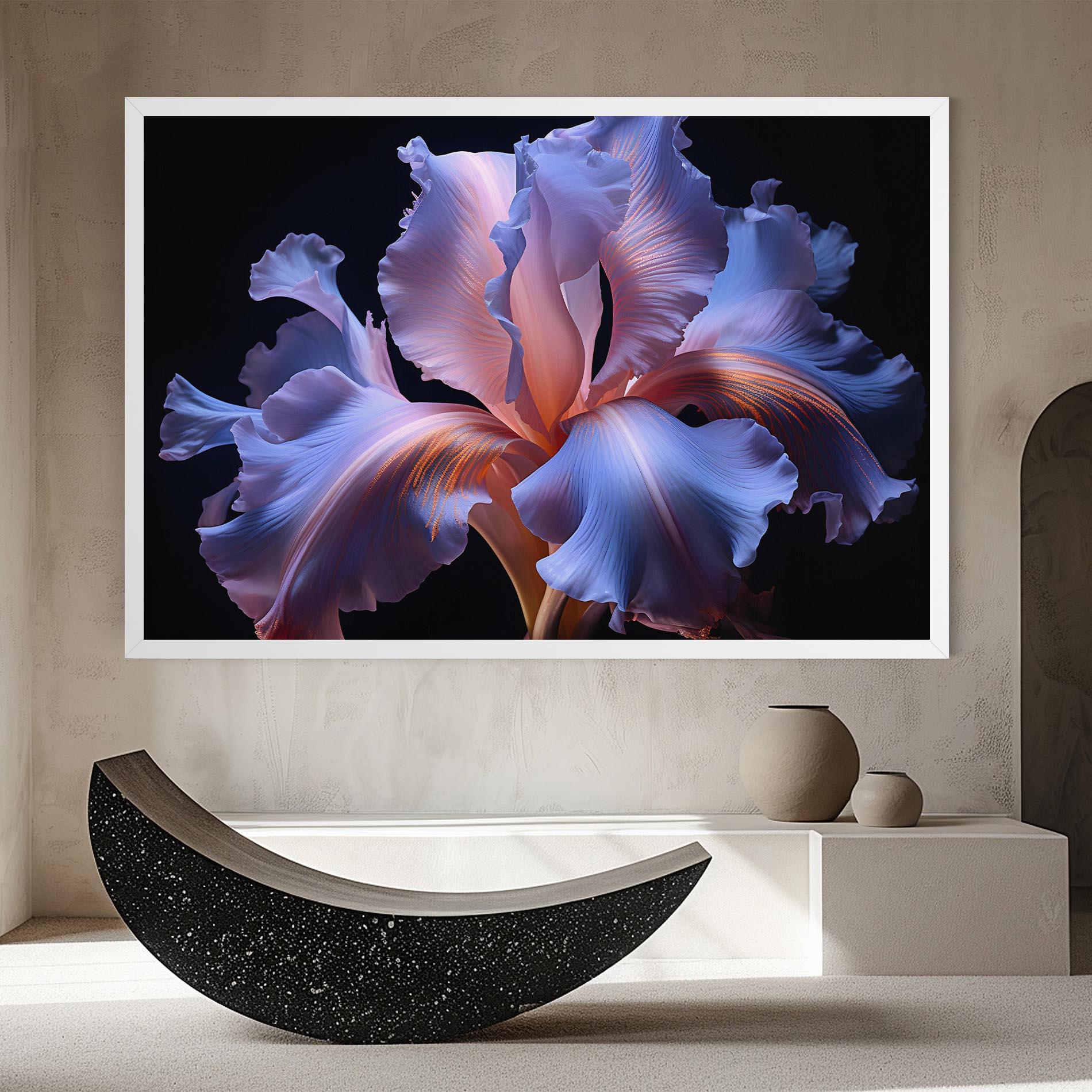 Tablou Canvas Elegant Iris On Black mockup 8
