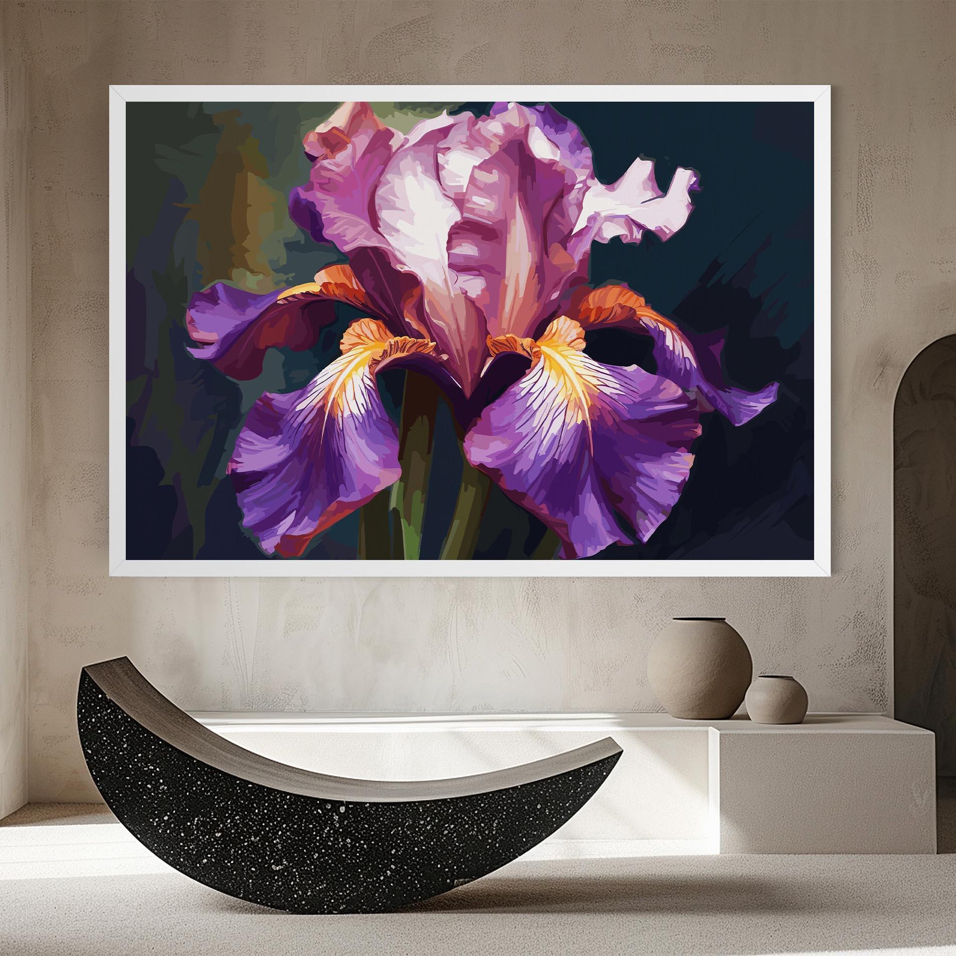 Tablou Canvas Purple Orange Iris Art mockup 8