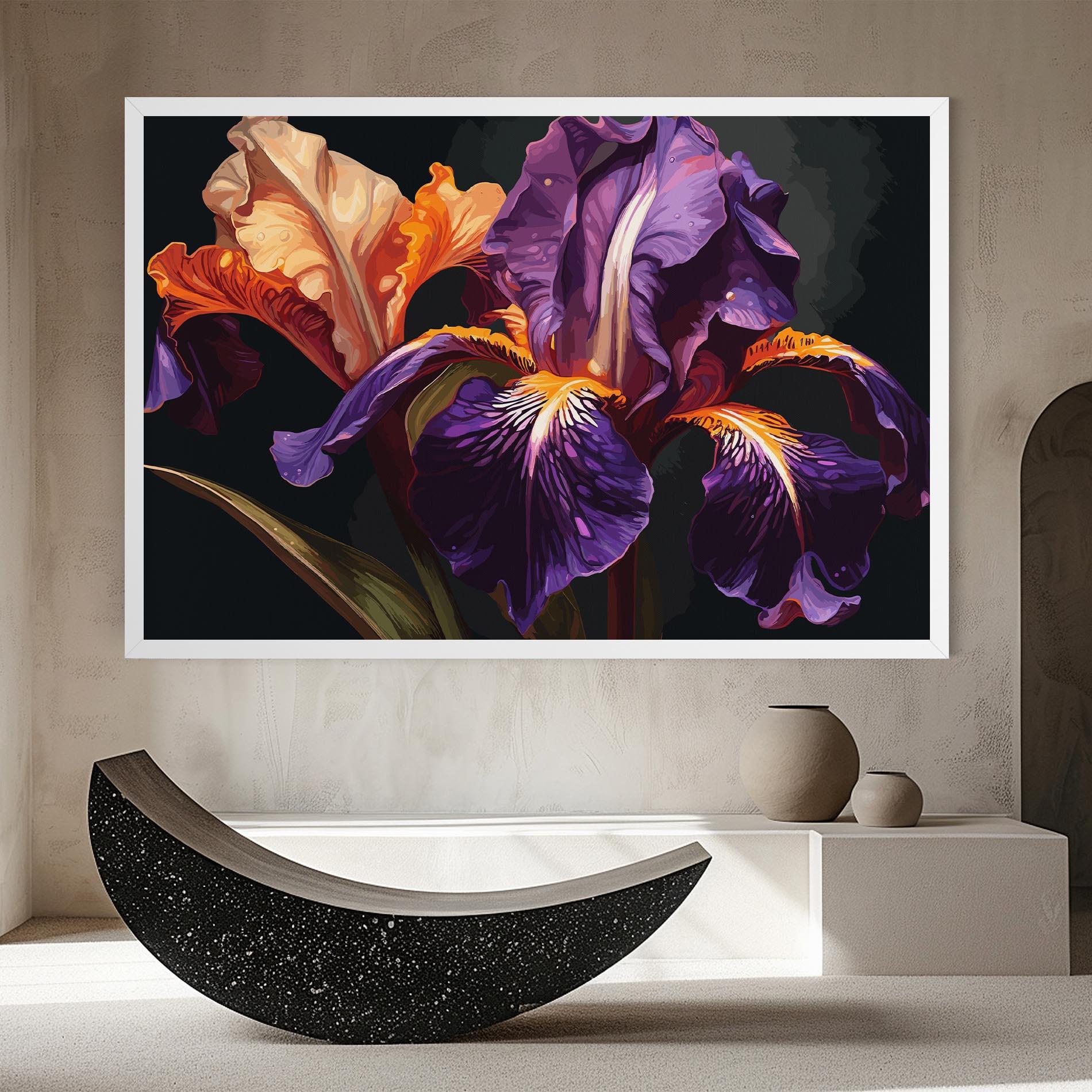 Tablou Canvas Purple Orange Iris mockup 8
