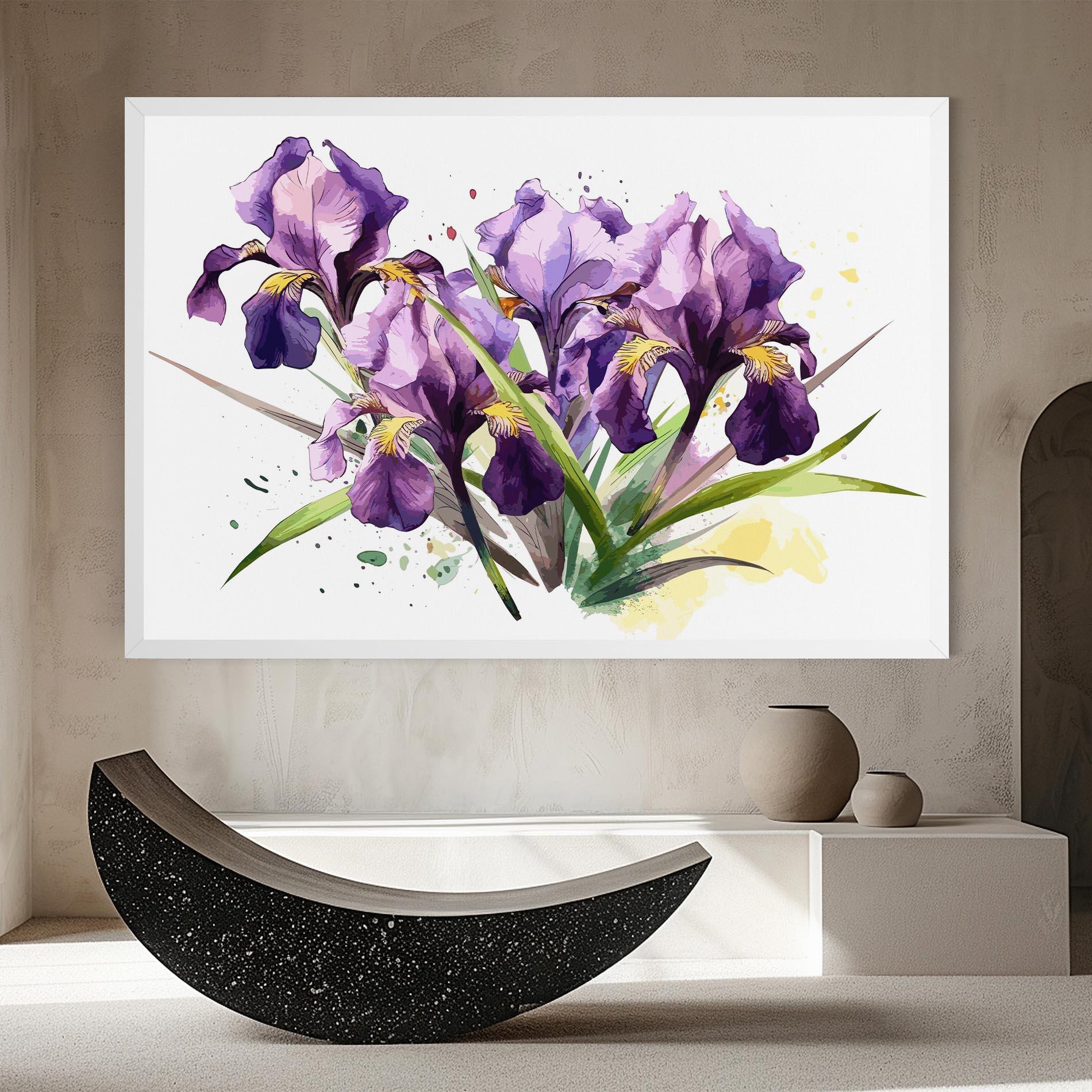 Tablou Canvas Watercolor Purple Iris mockup 8