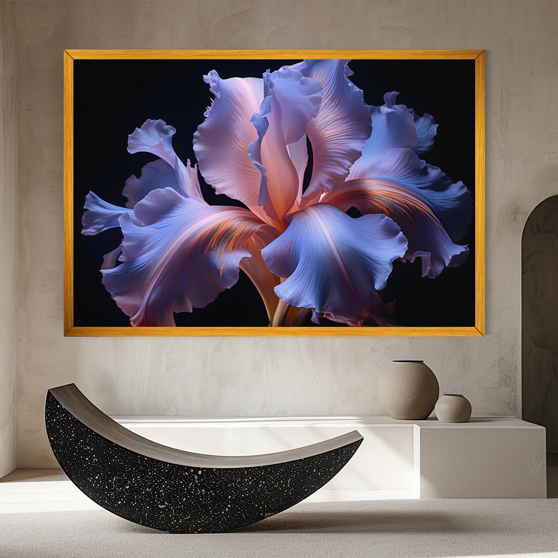 Tablou Canvas Elegant Iris On Black mockup 8