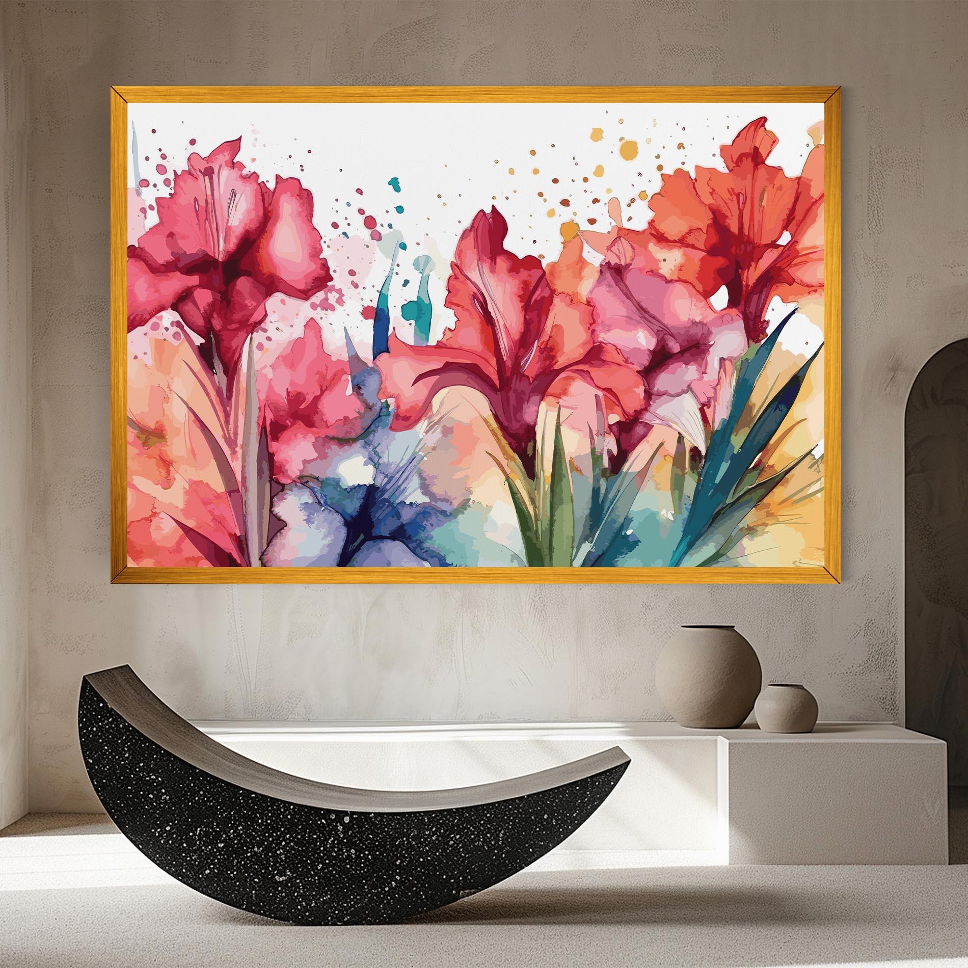 Tablou Canvas Pink Blue Iris mockup 8