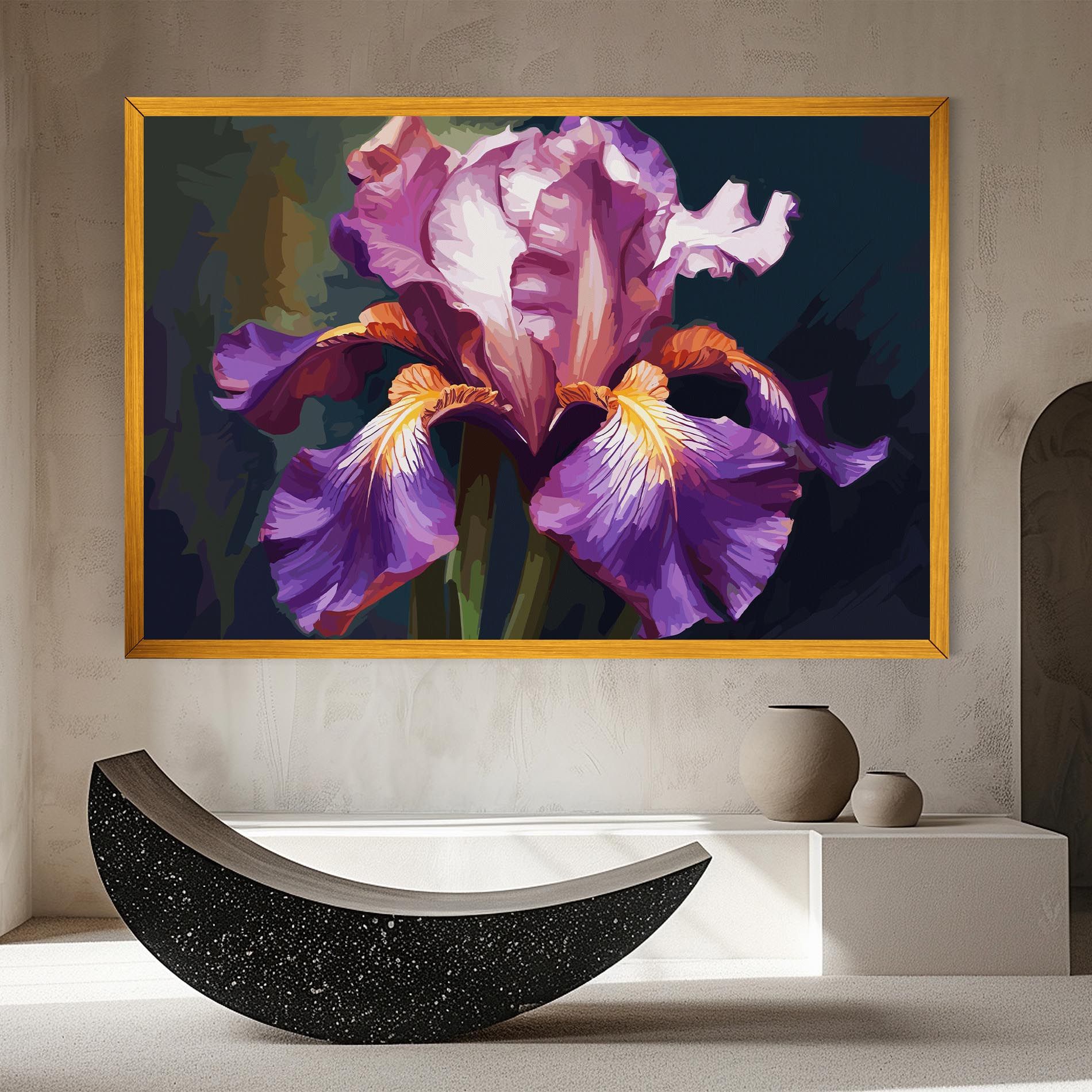Purple Orange Iris Art mockup 8