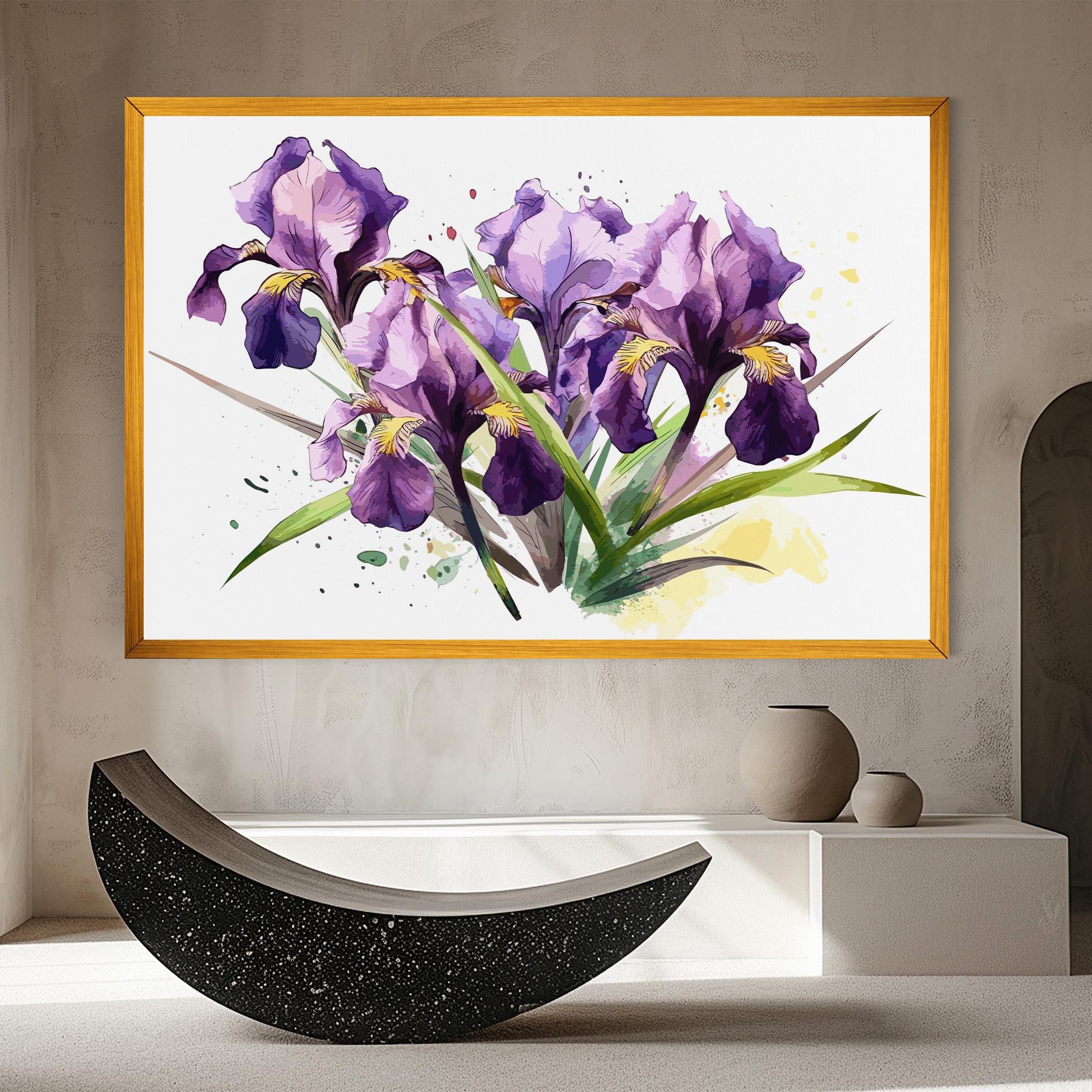 Tablou Canvas Watercolor Purple Iris mockup 8