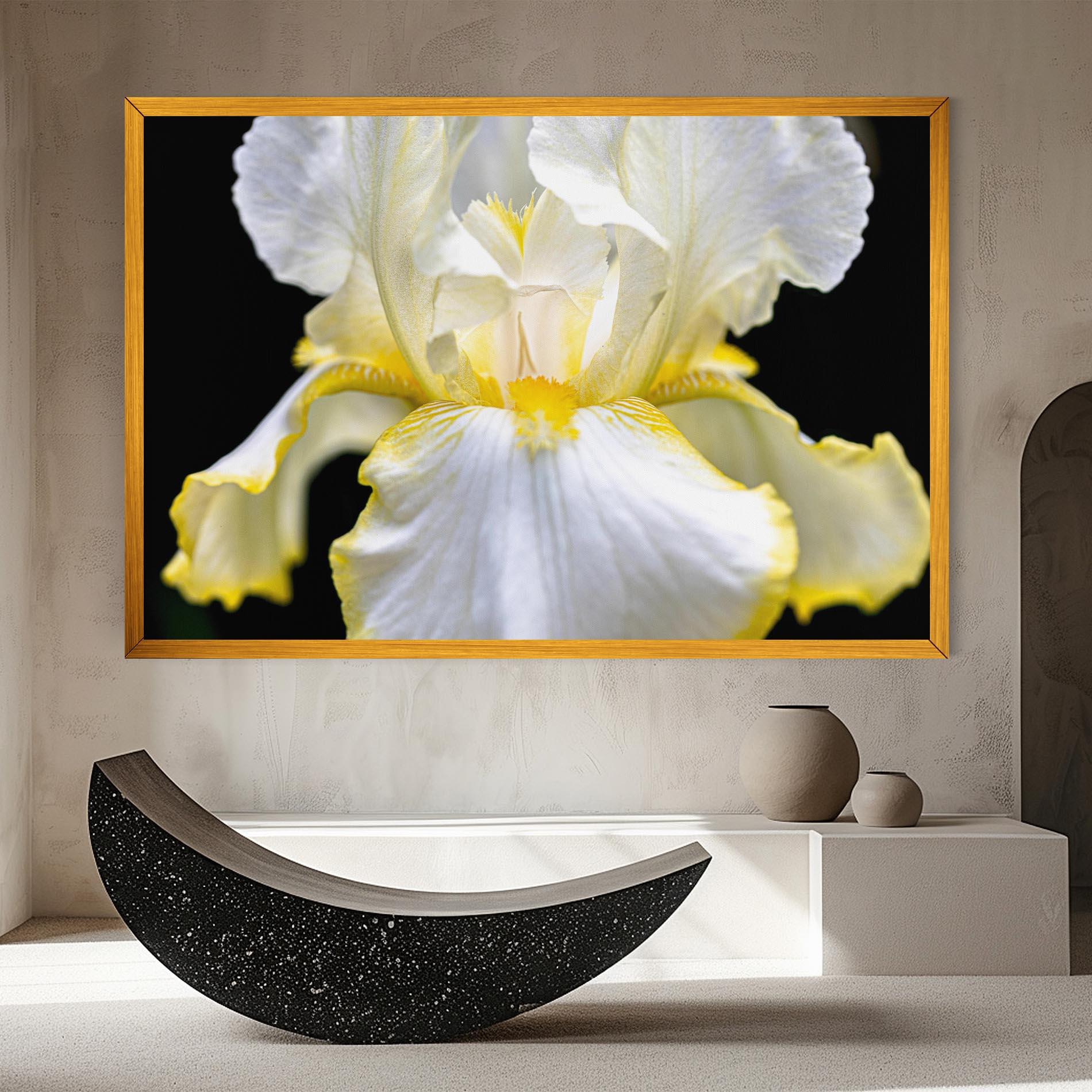 Tablou Canvas White Yellow Iris mockup 8