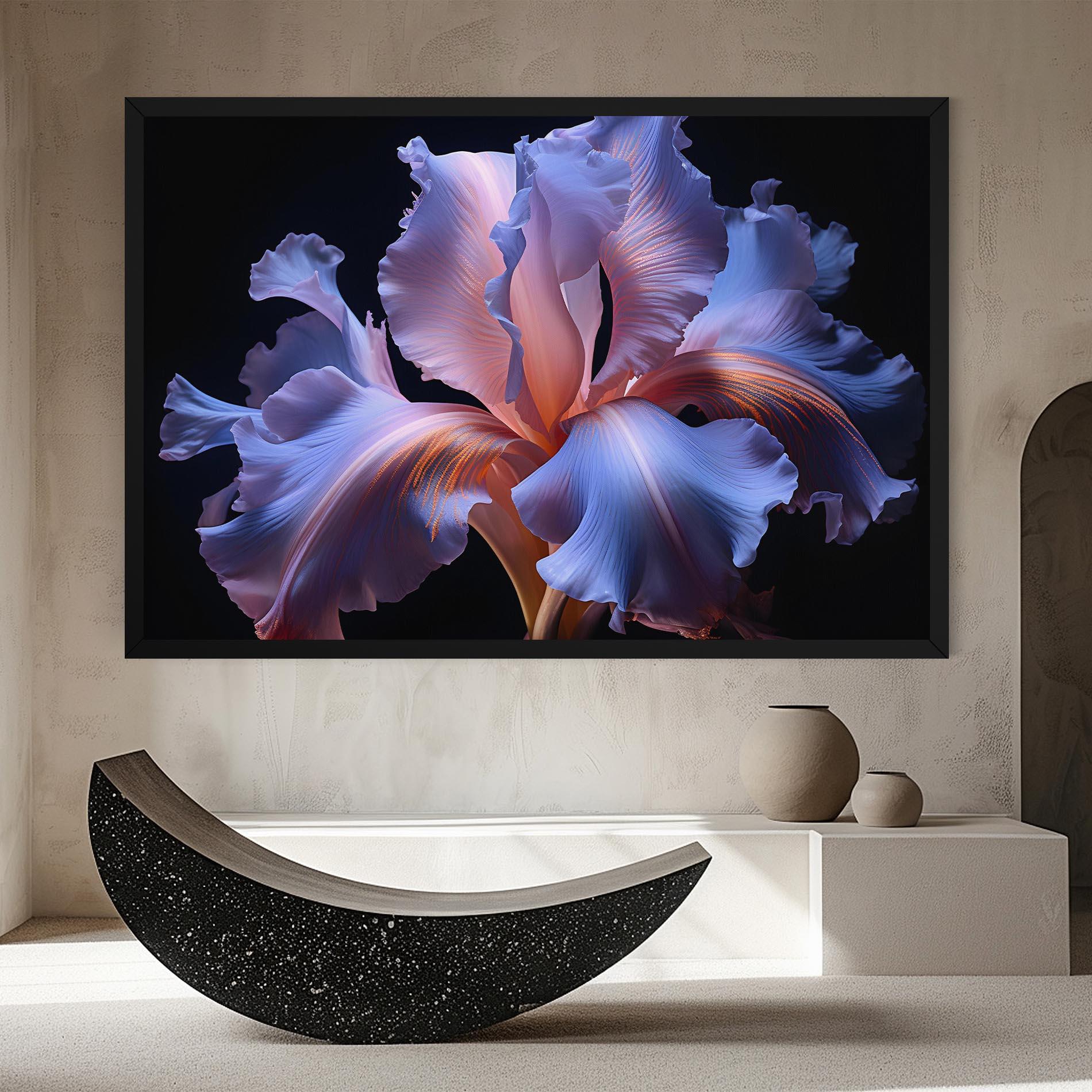 Tablou Canvas Elegant Iris On Black mockup 8