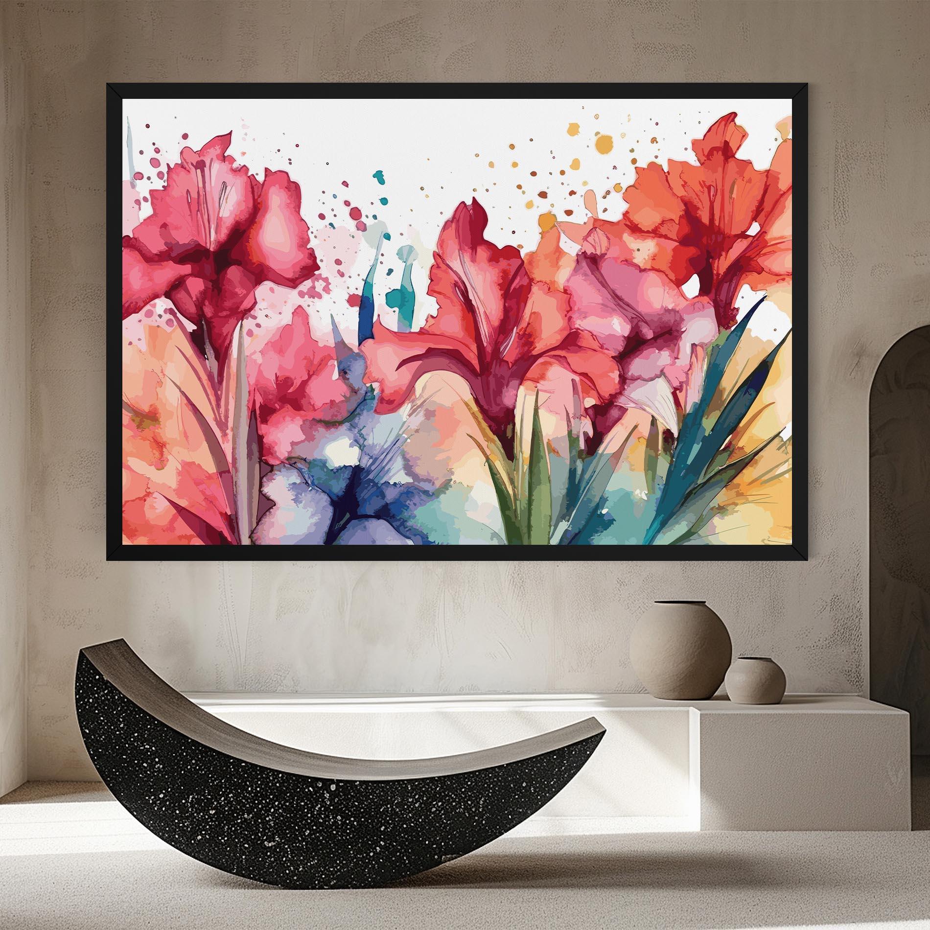 Tablou Canvas Pink Blue Iris mockup 8