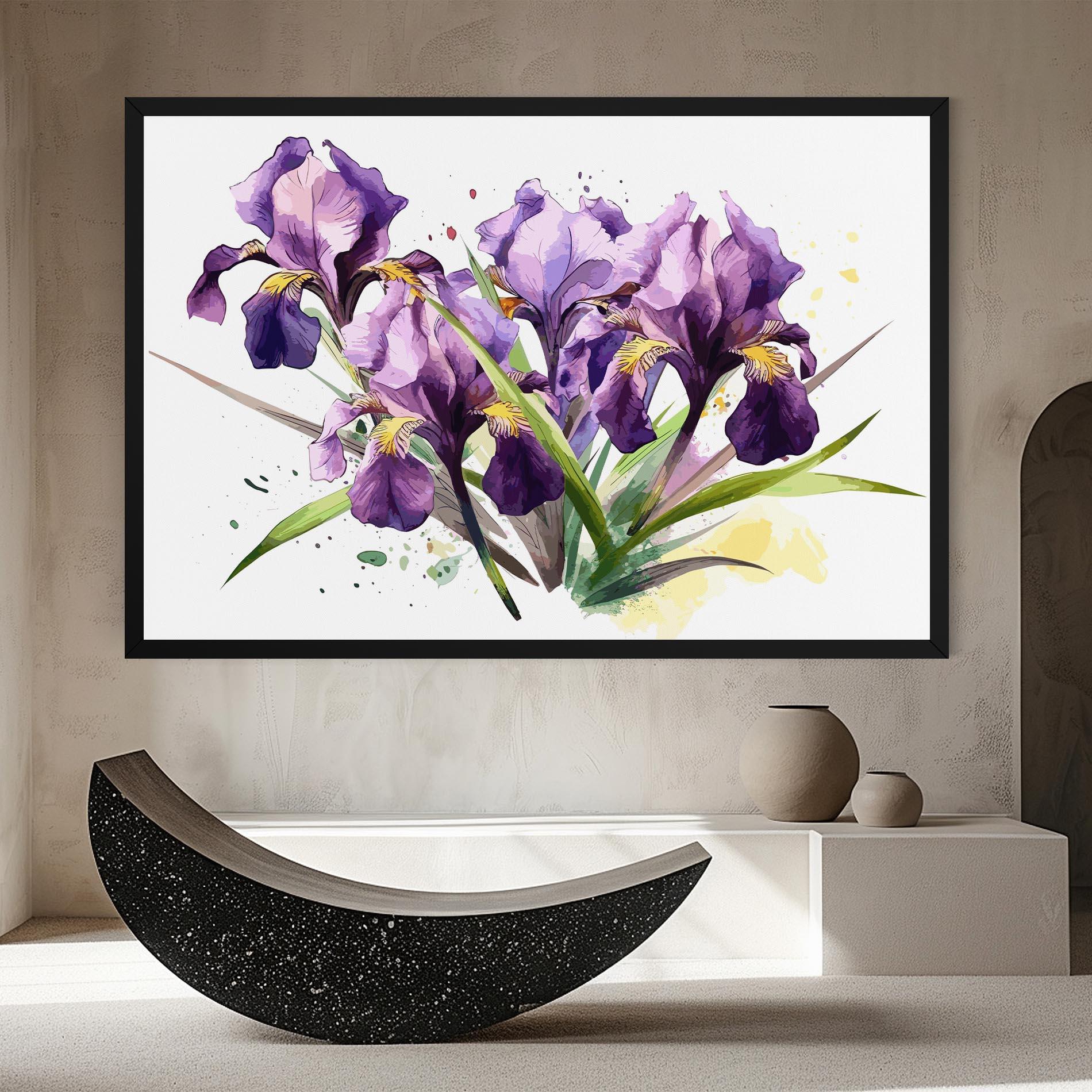 Tablou Canvas Watercolor Purple Iris mockup 8