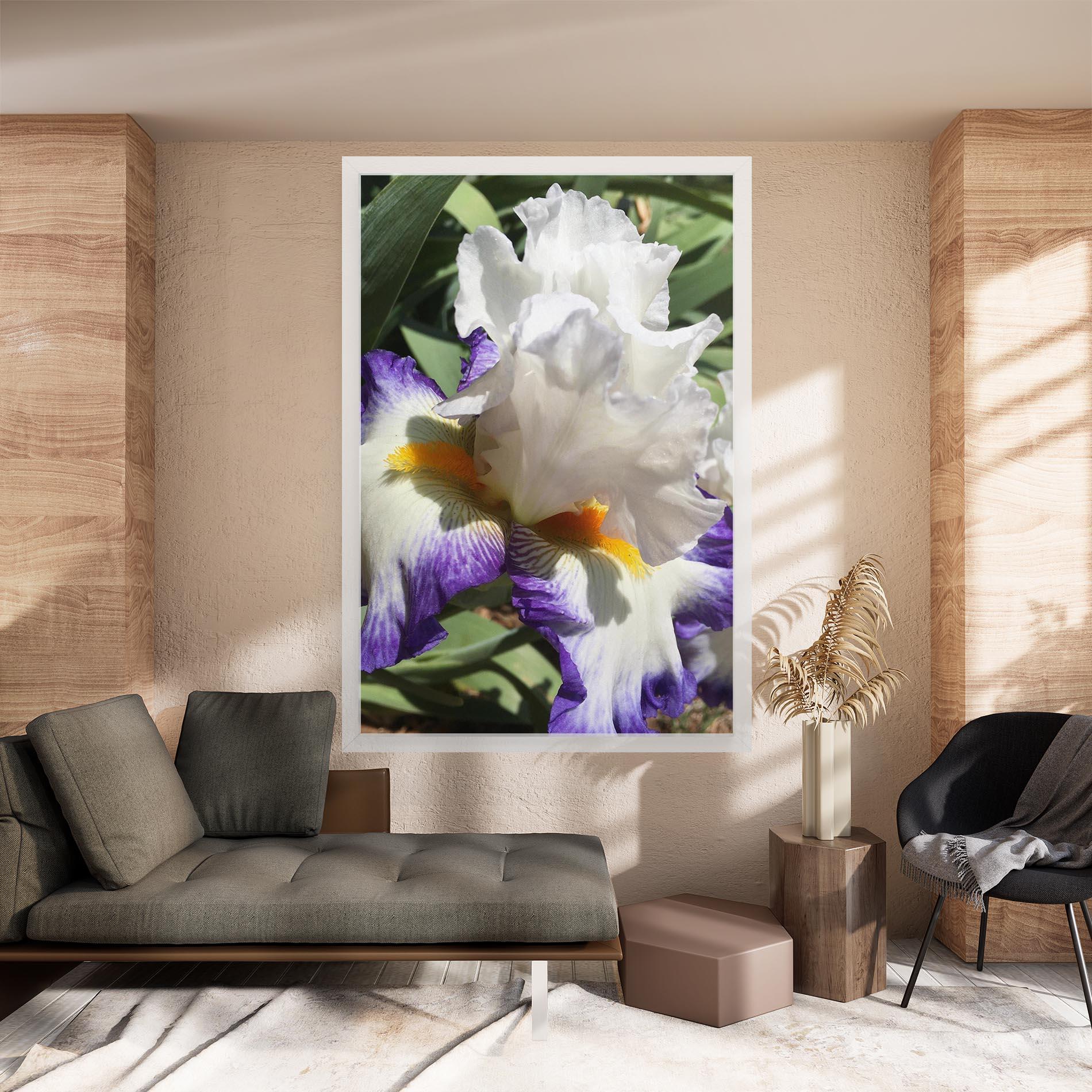 Tablou Canvas Garden White Purple Irirs mockup 8